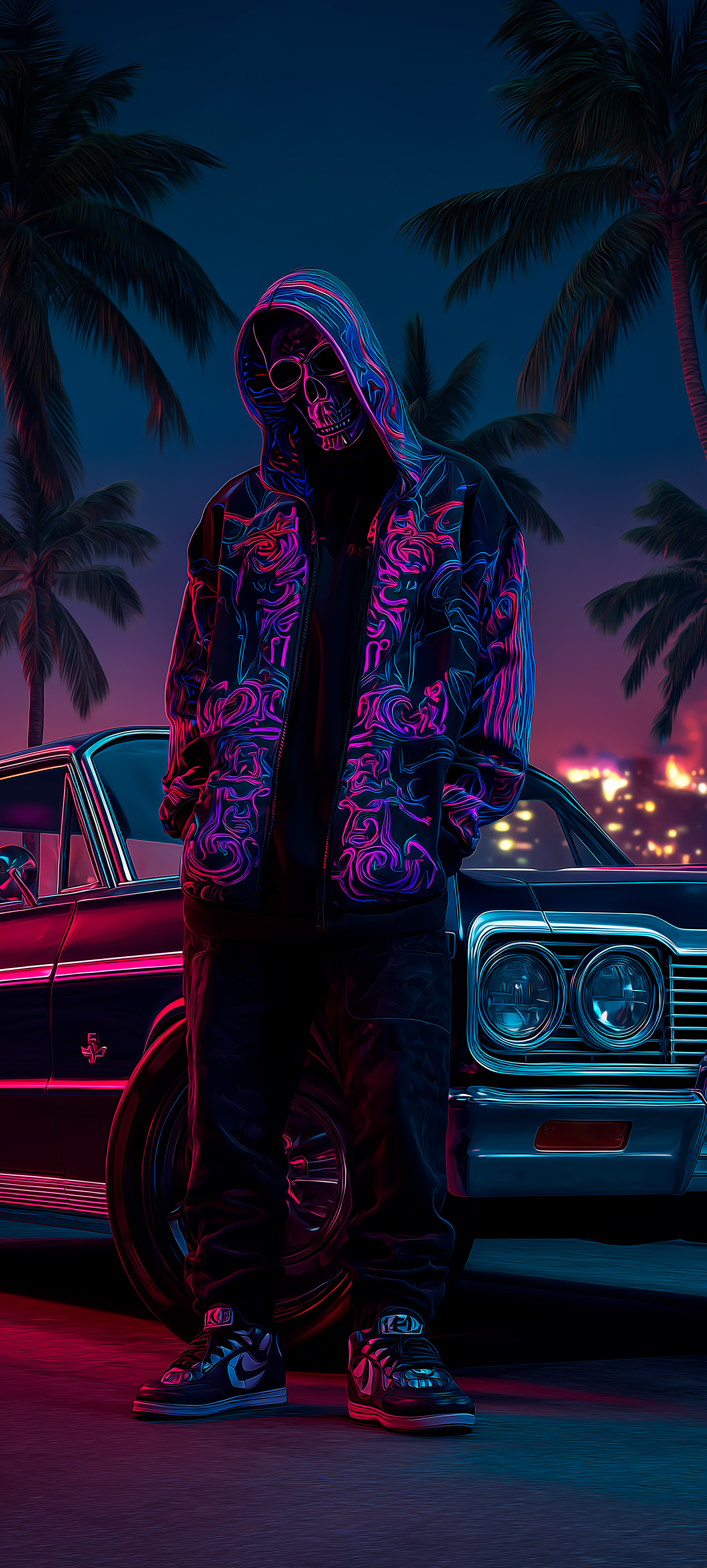Neon Skull Streetwear Aesthetic - gangster wallpaper for OpersCraft