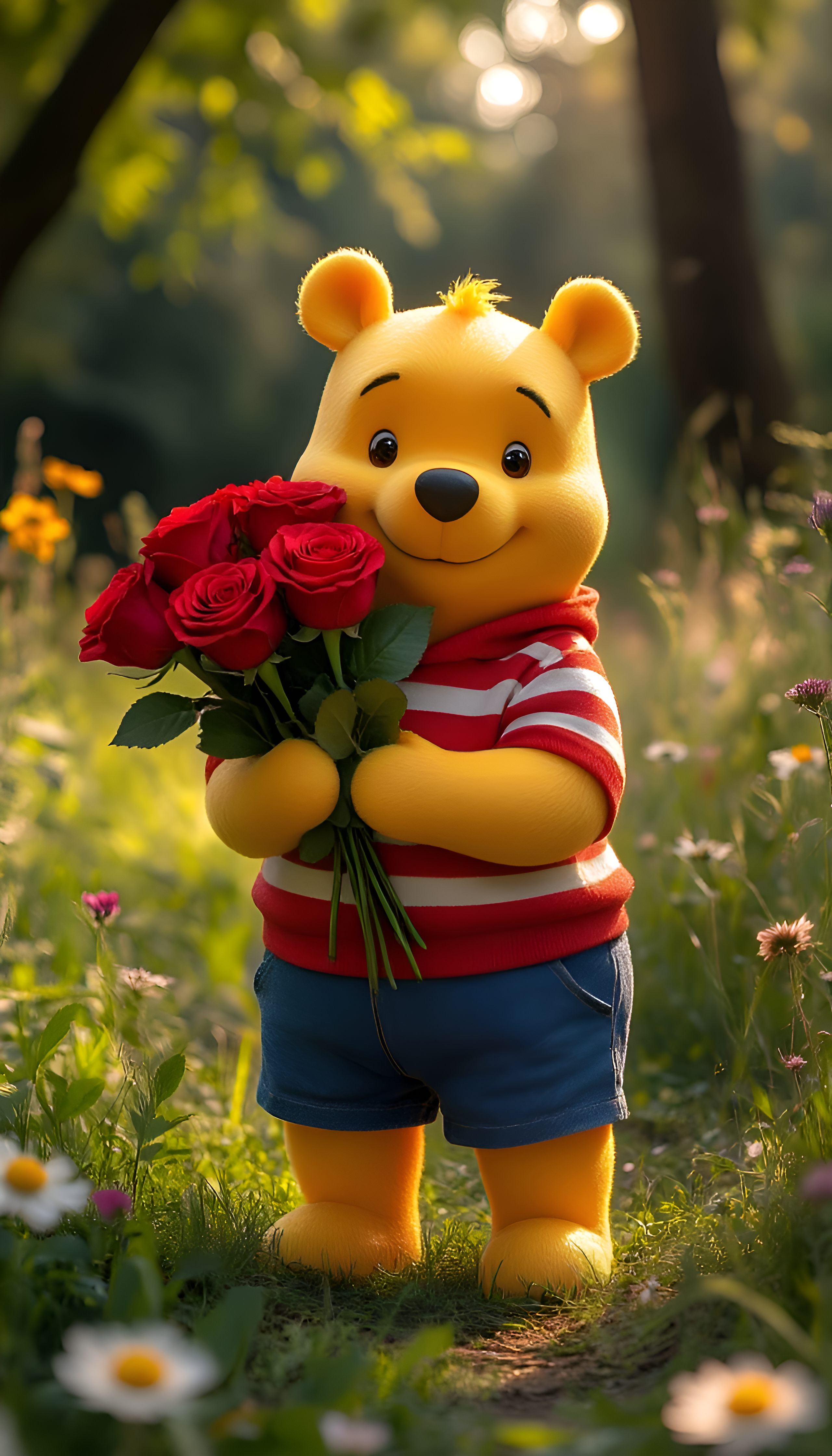 Winnie the Pooh Roses - cartoon wallpaper for OpersCraft