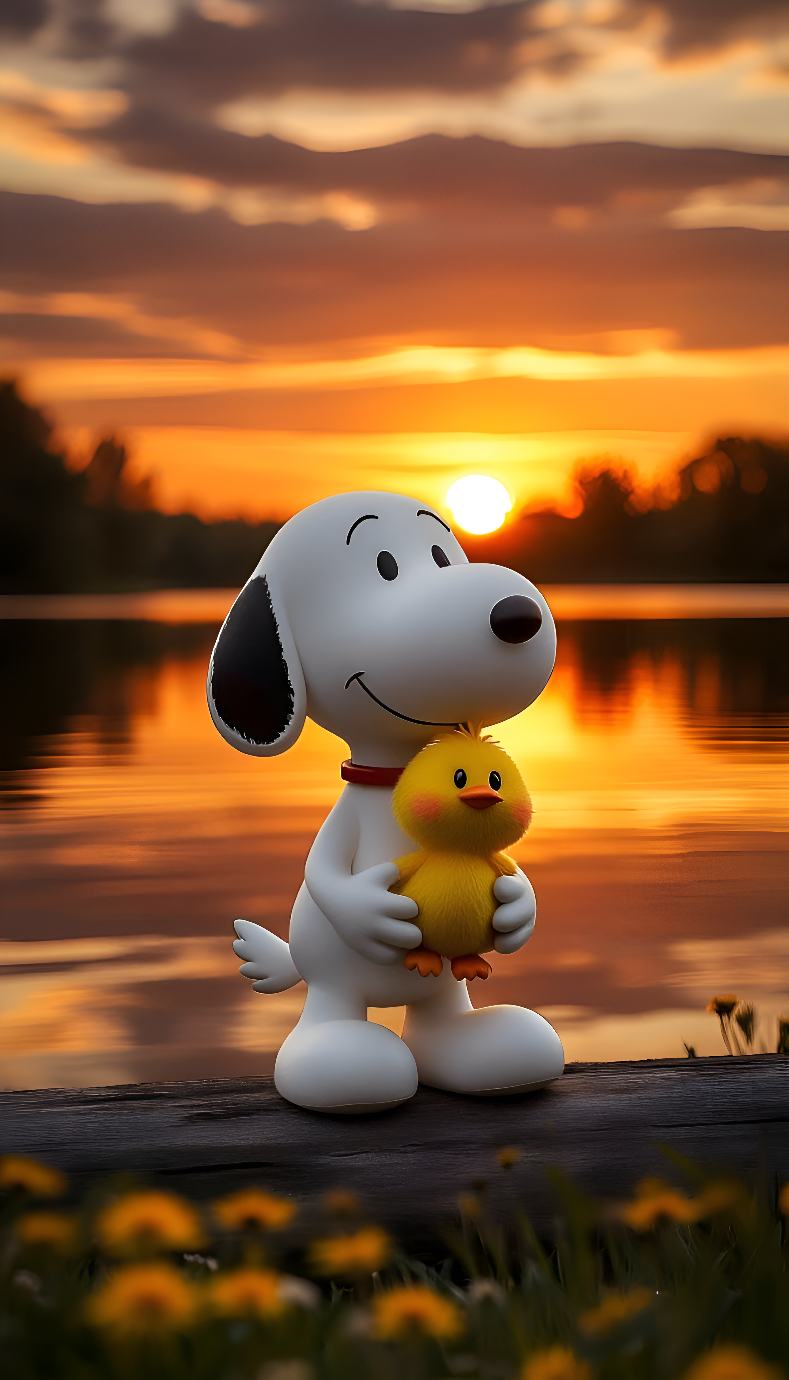 Snoopy Hugging Little Duck - cartoon wallpaper for OpersCraft