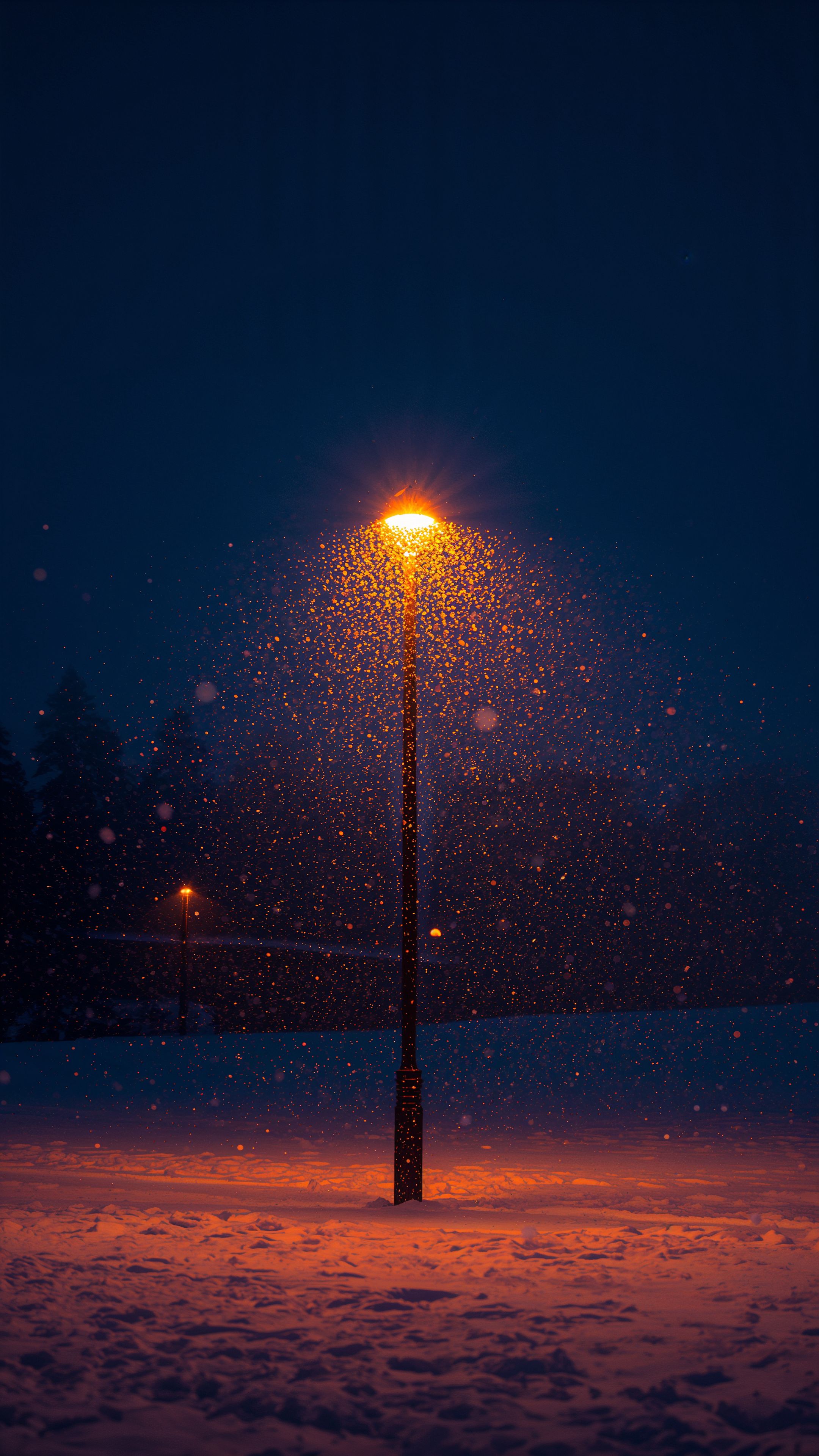 Glowing Winter Street Lamp - winter wallpaper for OpersCraft