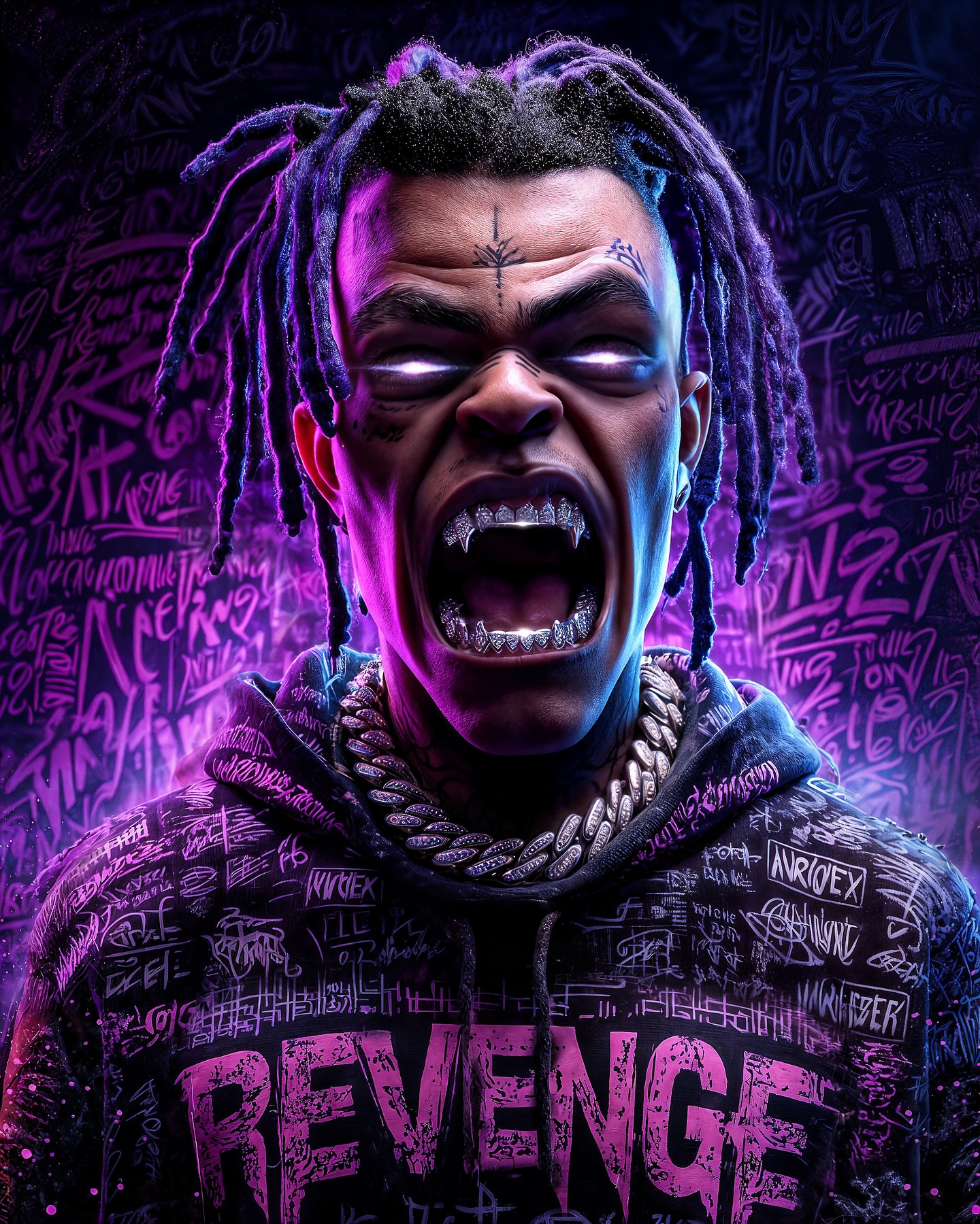 Neon Rapper Portrait Art - rapper wallpaper for OpersCraft
