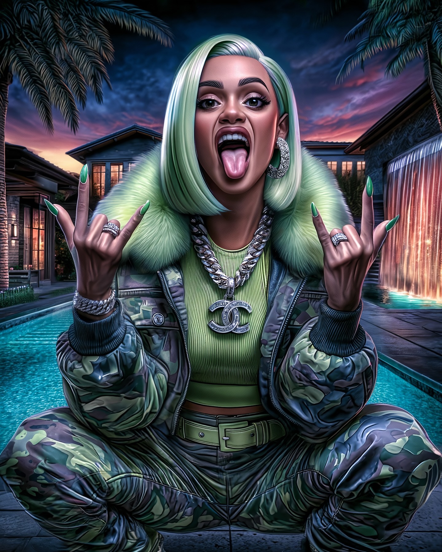 Neon Camo Streetwear Girl - girl wallpaper for OpersCraft