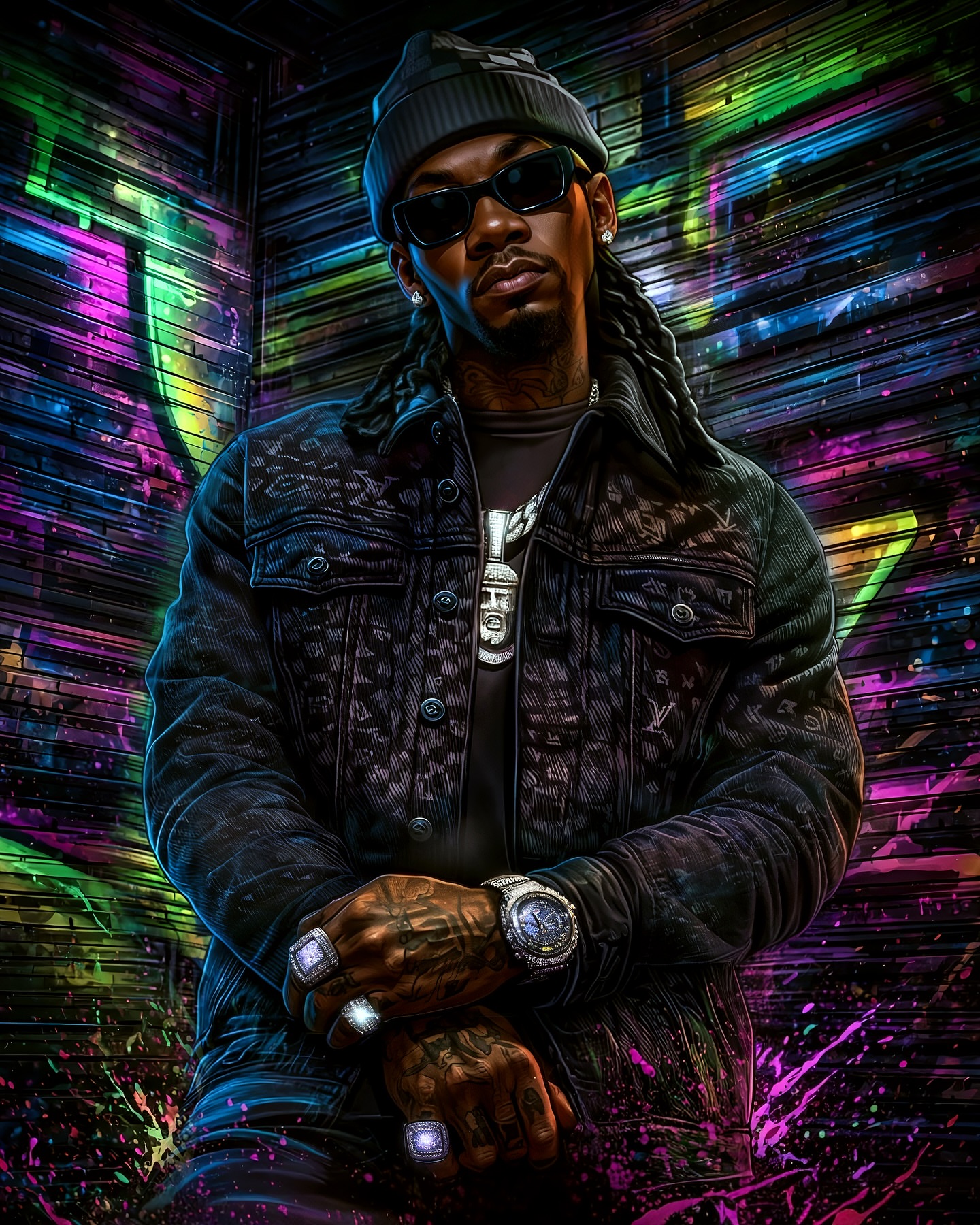 Neon Streetwear Rapper Portrait - gangster wallpaper for OpersCraft