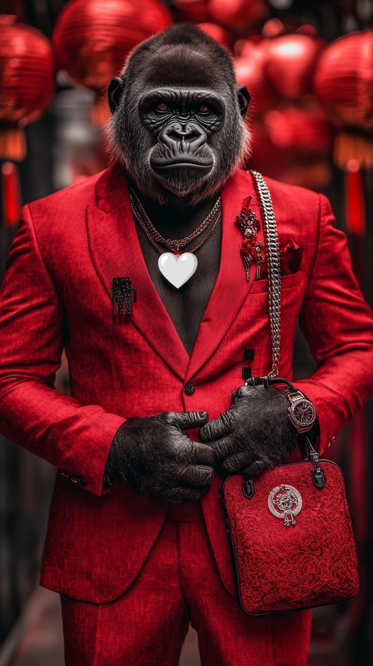 Dapper Gorilla in Red - dope wallpaper for OpersCraft