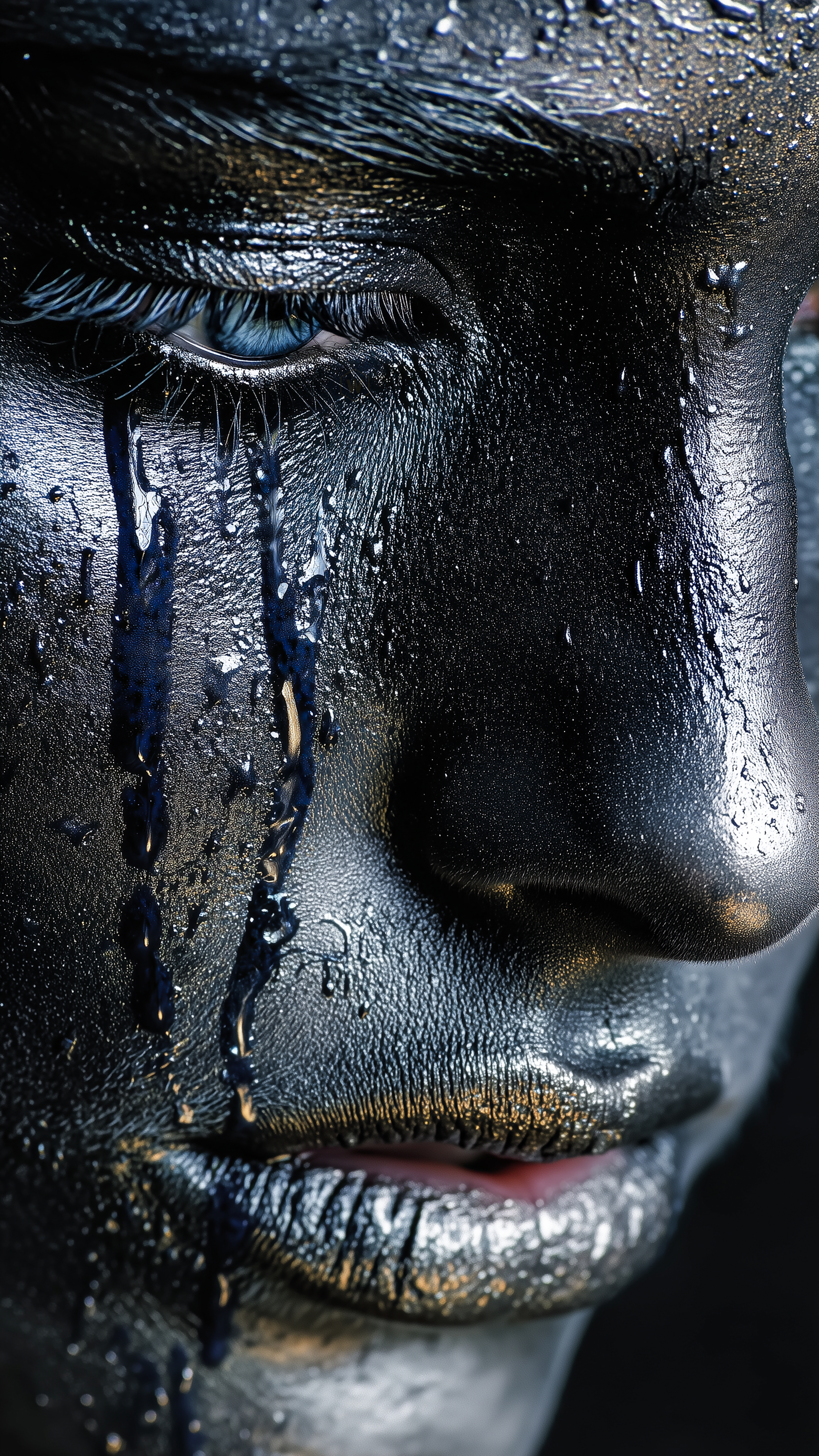 Metallic Silver Face Portrait - art wallpaper for OpersCraft