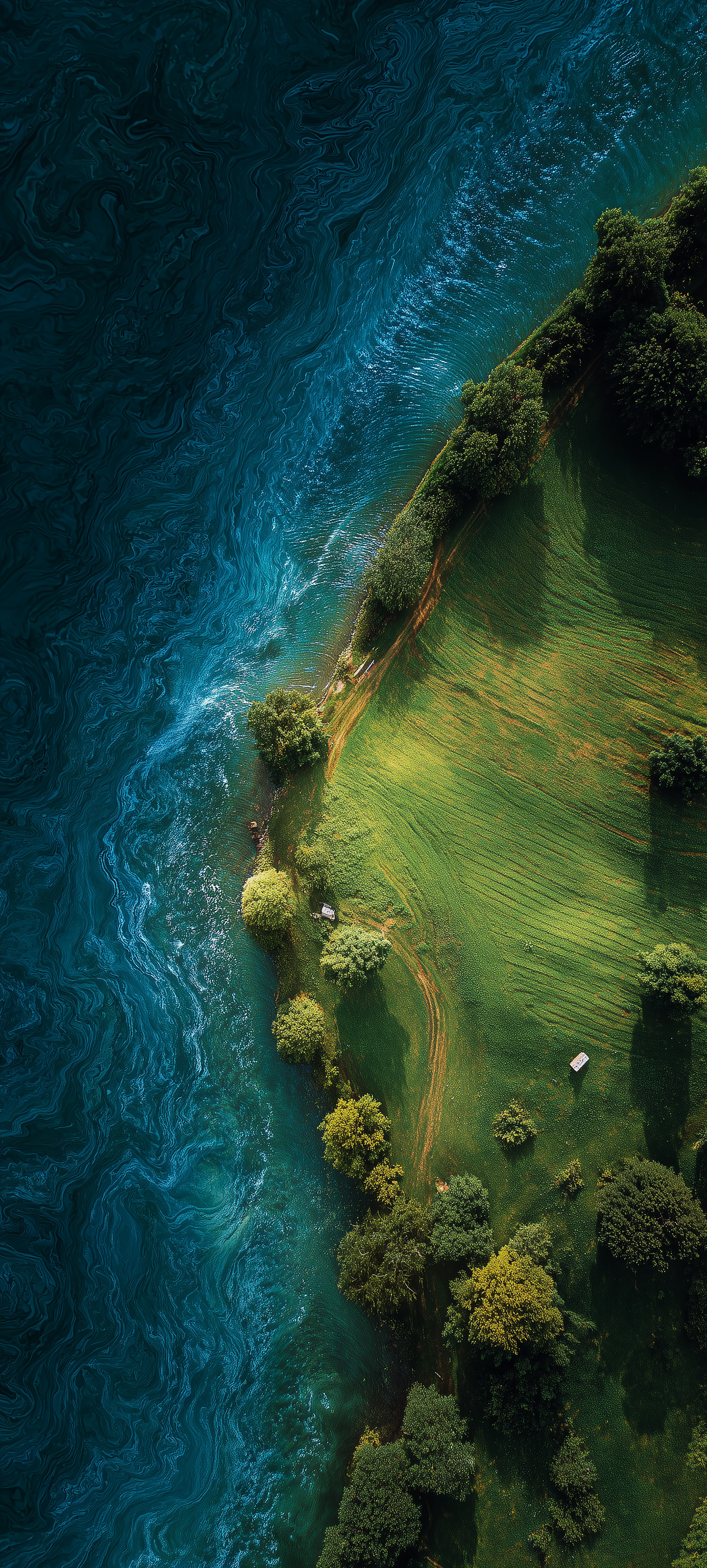 Aerial Riverbank Landscape View - nature wallpaper for OpersCraft