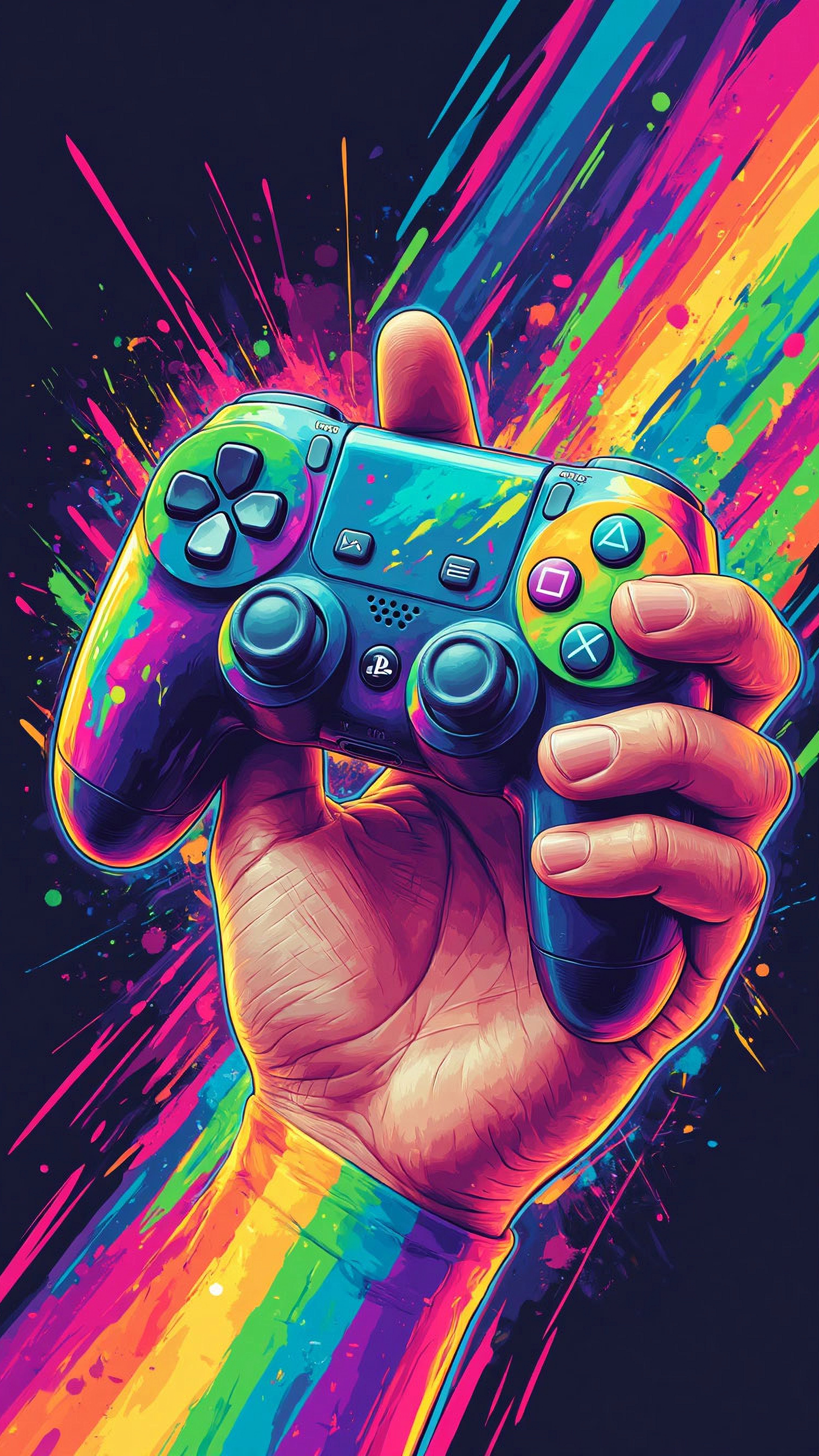 Colorful Gaming Controller Art - gaming wallpaper for OpersCraft