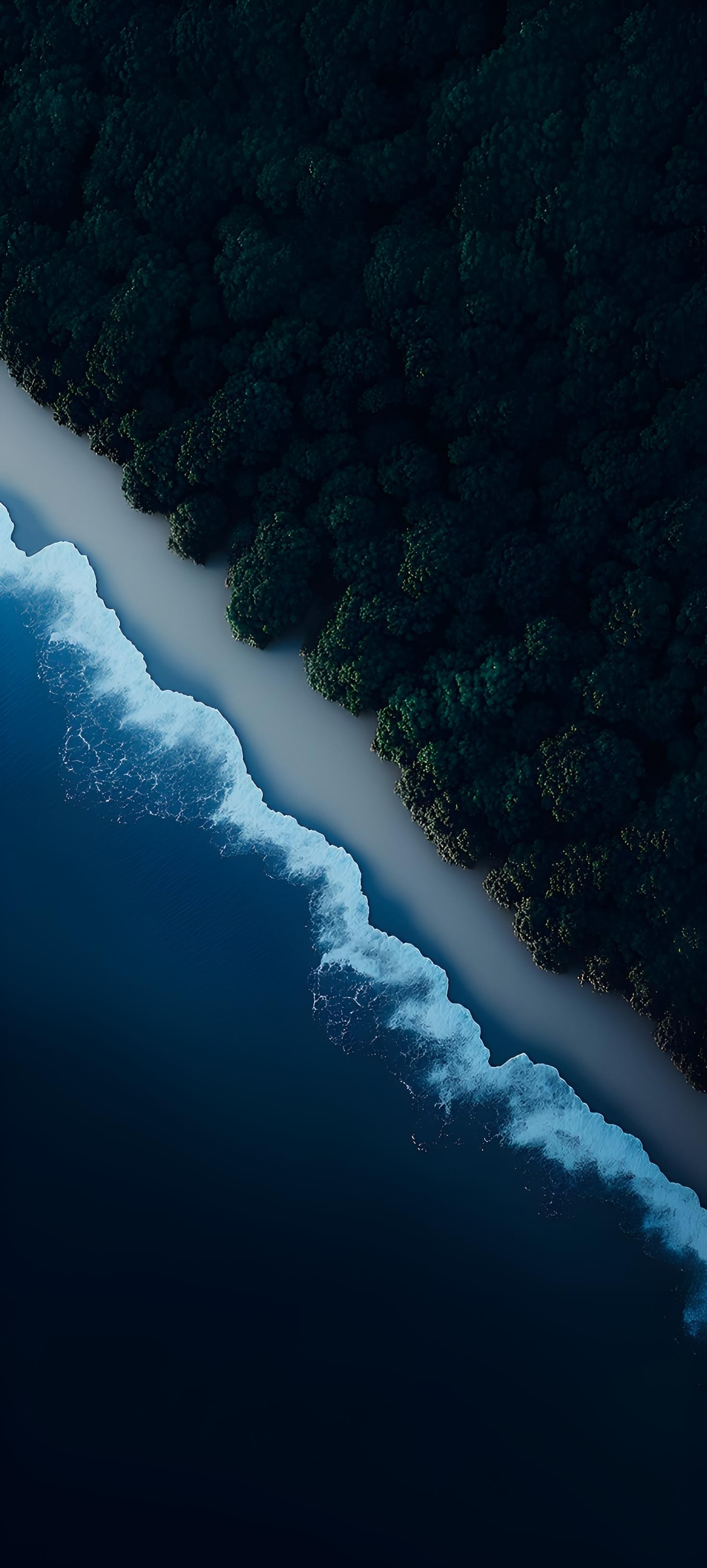 Aerial Forest Ocean Shore - nature wallpaper for OpersCraft