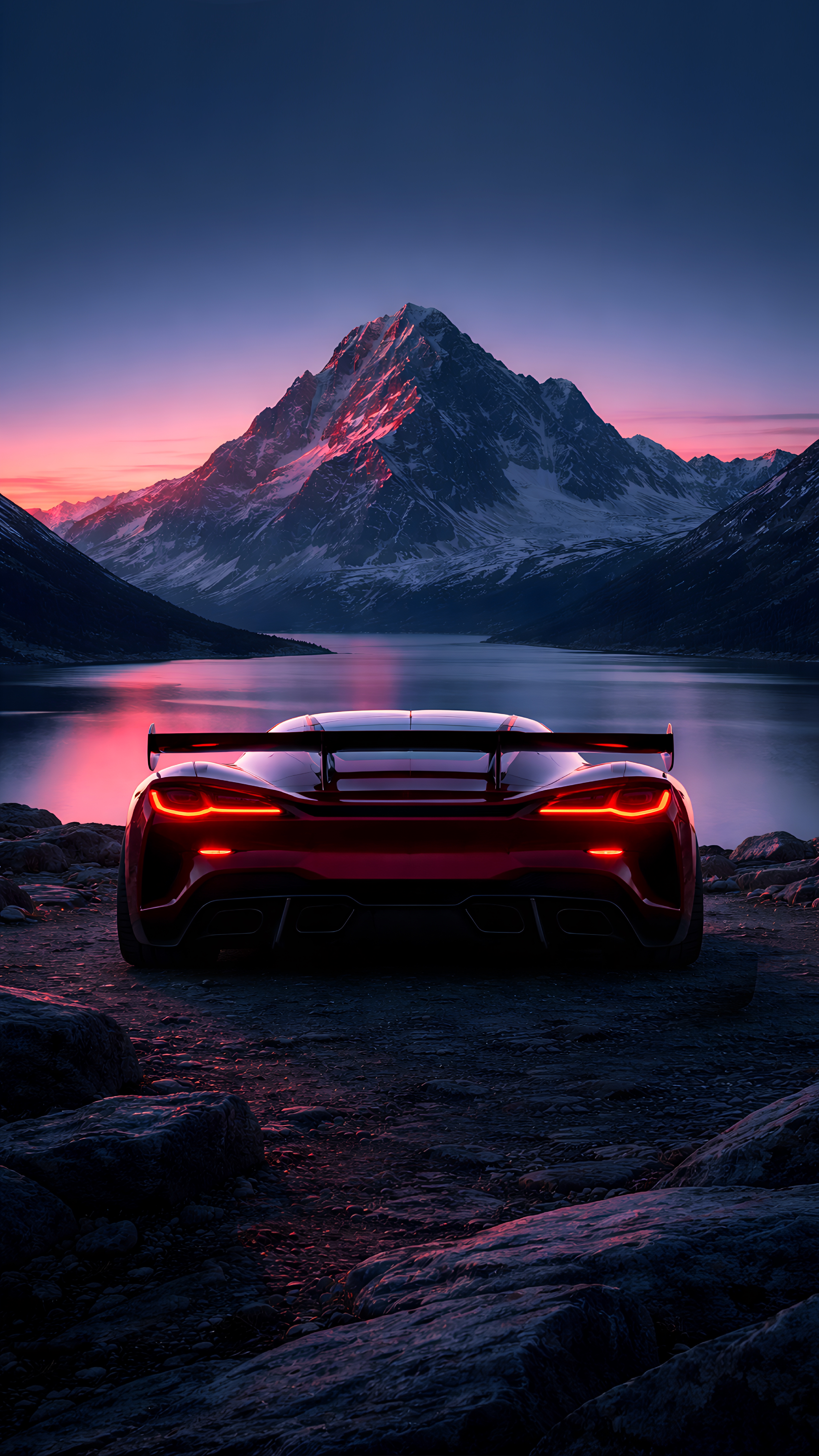 Supercar at Sunset Lake - cars wallpaper for OpersCraft