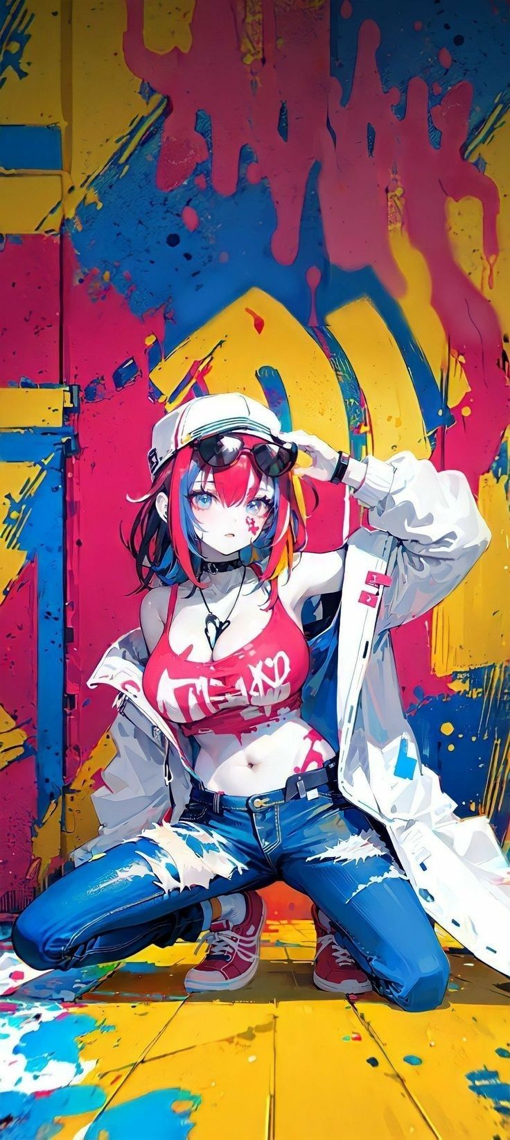 Colorful Anime Streetwear Girl - dope wallpaper for OpersCraft
