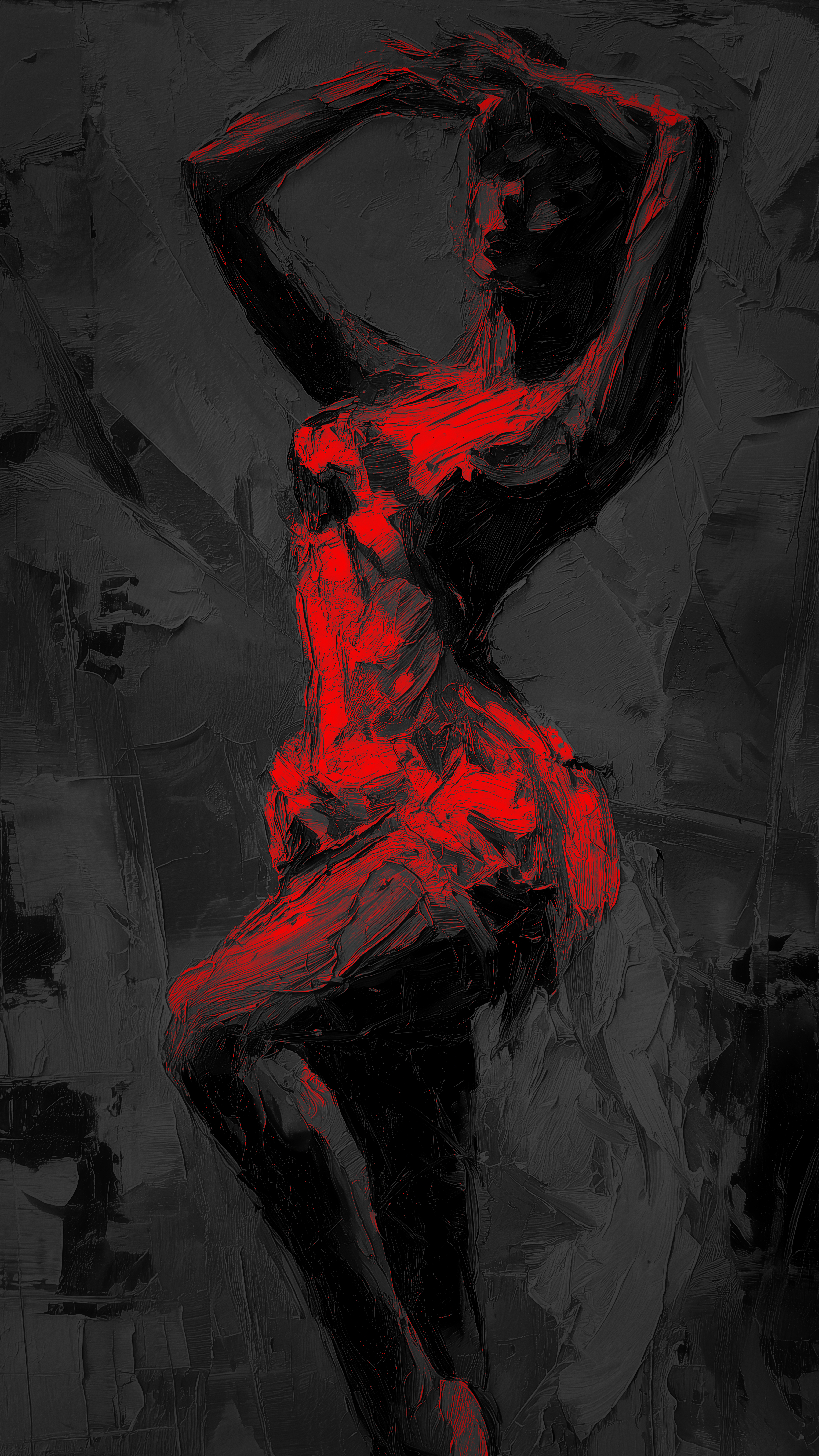 Red Silhouette Oil Painting - art wallpaper for OpersCraft