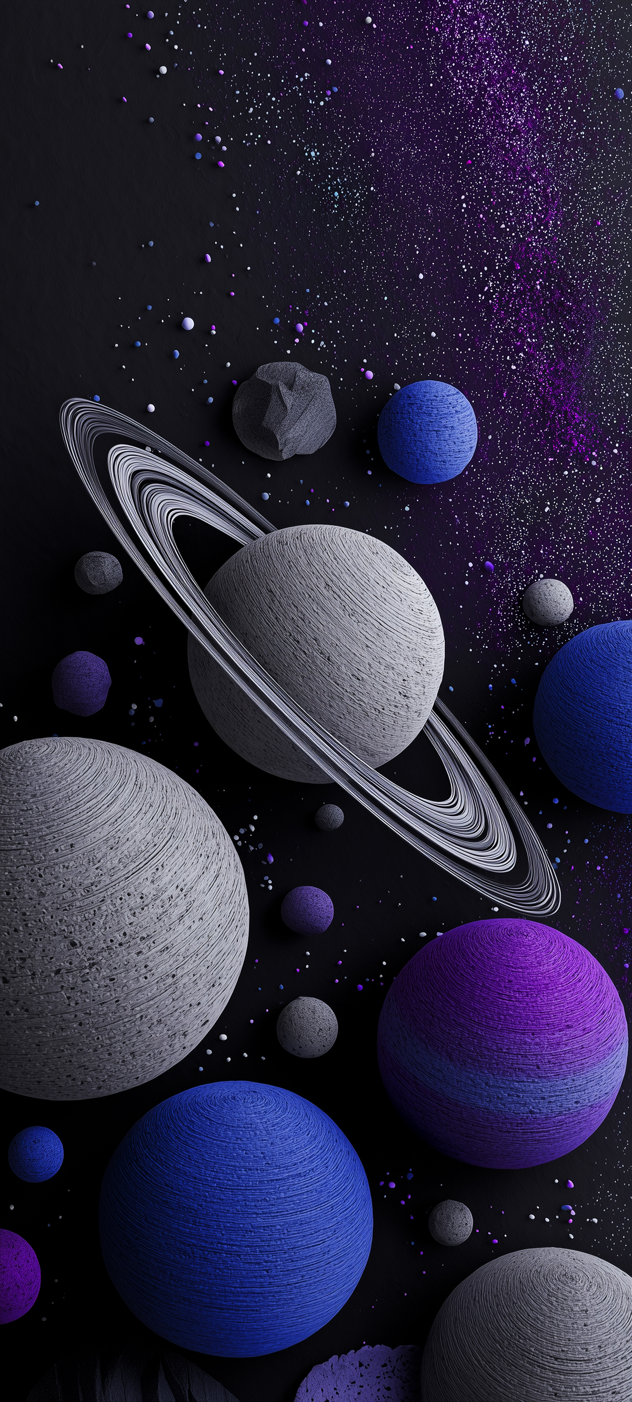 Textured Purple Planet System - planet wallpaper for OpersCraft