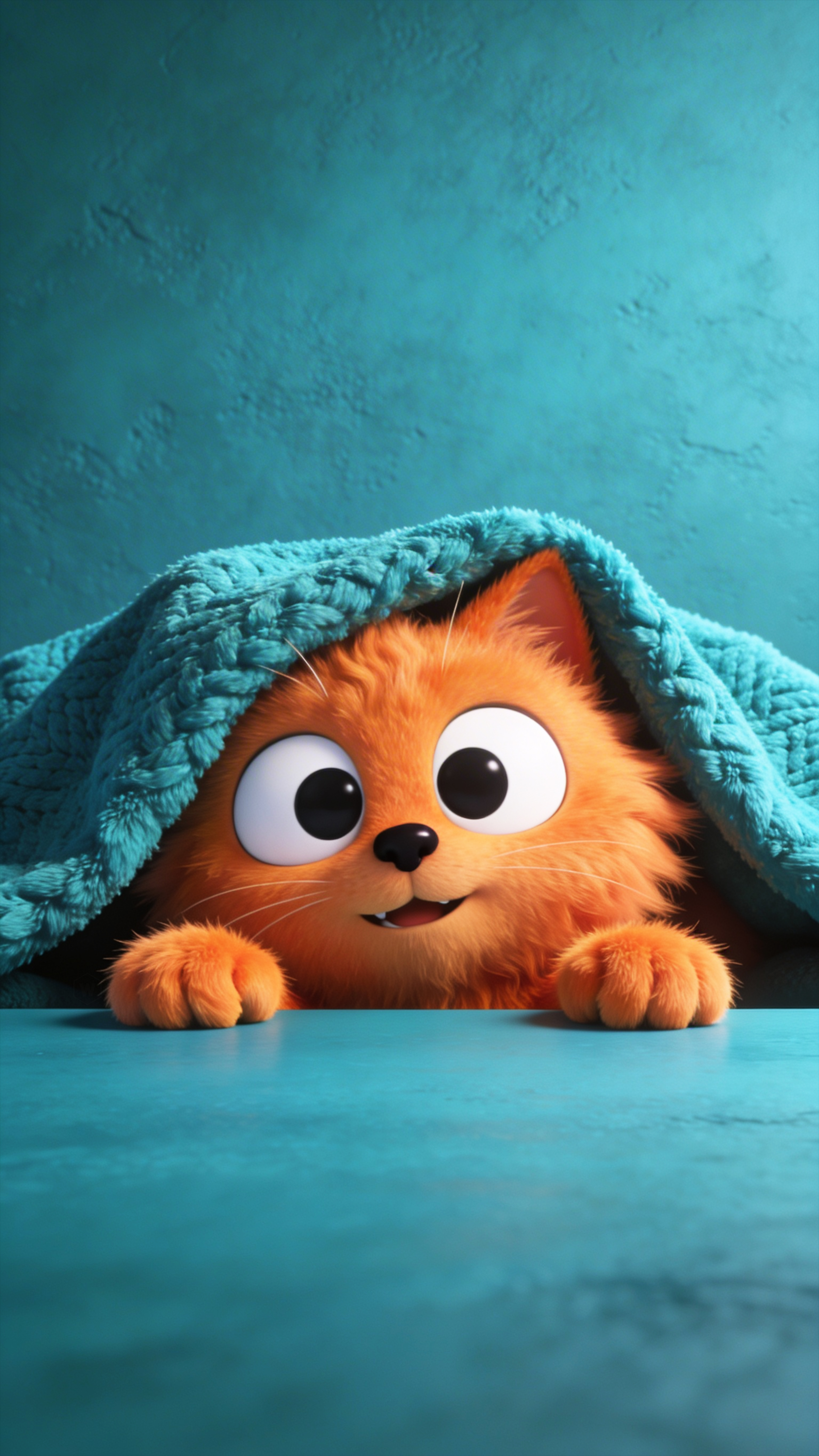 Cute Orange Cat Hiding - cat wallpaper for OpersCraft