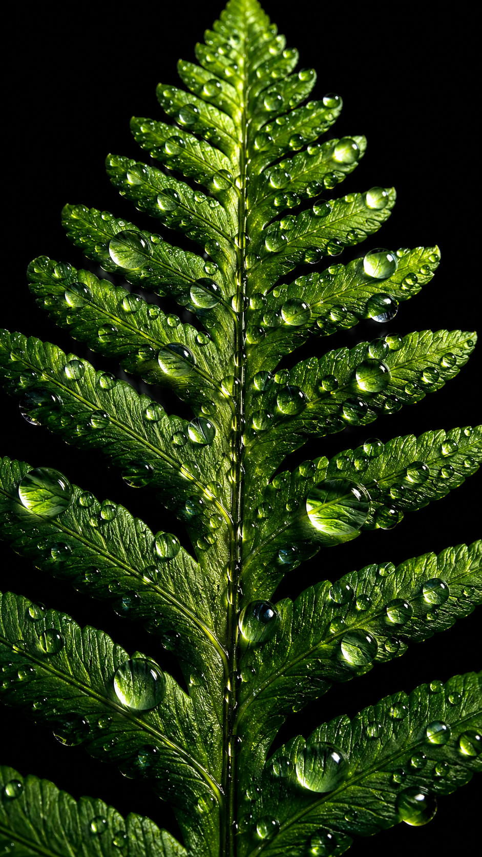 Dewy Green Fern Leaf - botanical wallpaper for OpersCraft