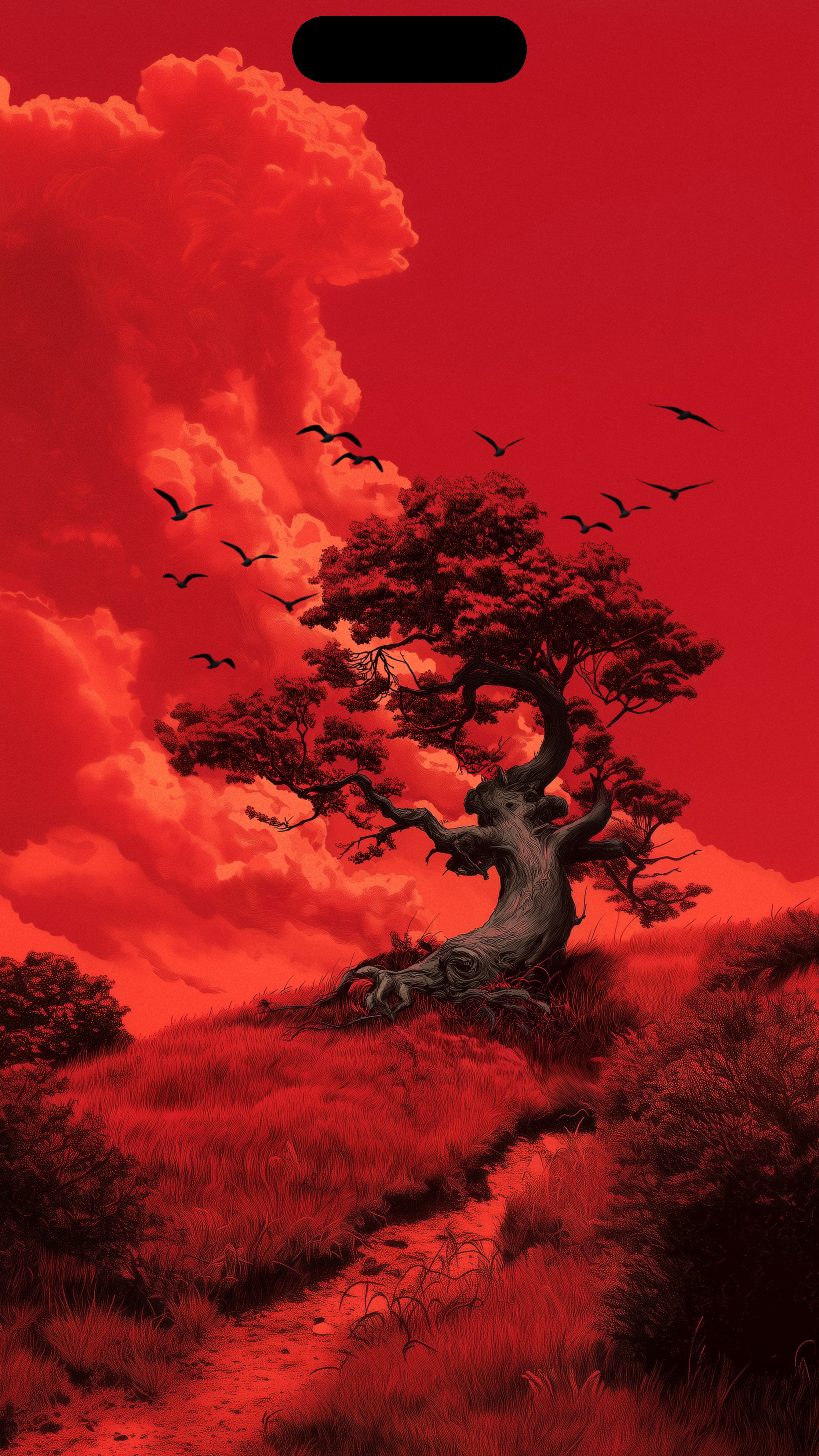 Crimson Tree Landscape - tree wallpaper for OpersCraft