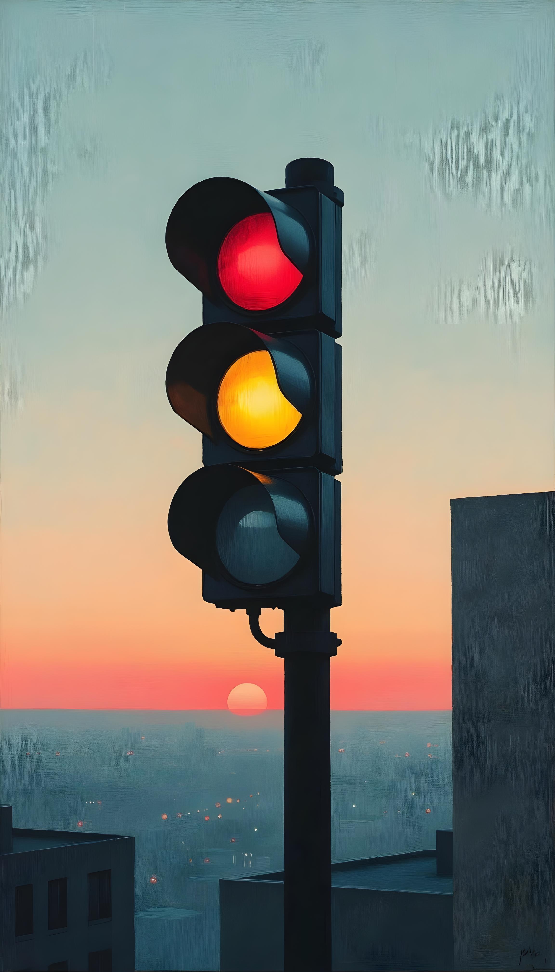 Traffic Light Sunset View - city wallpaper for OpersCraft