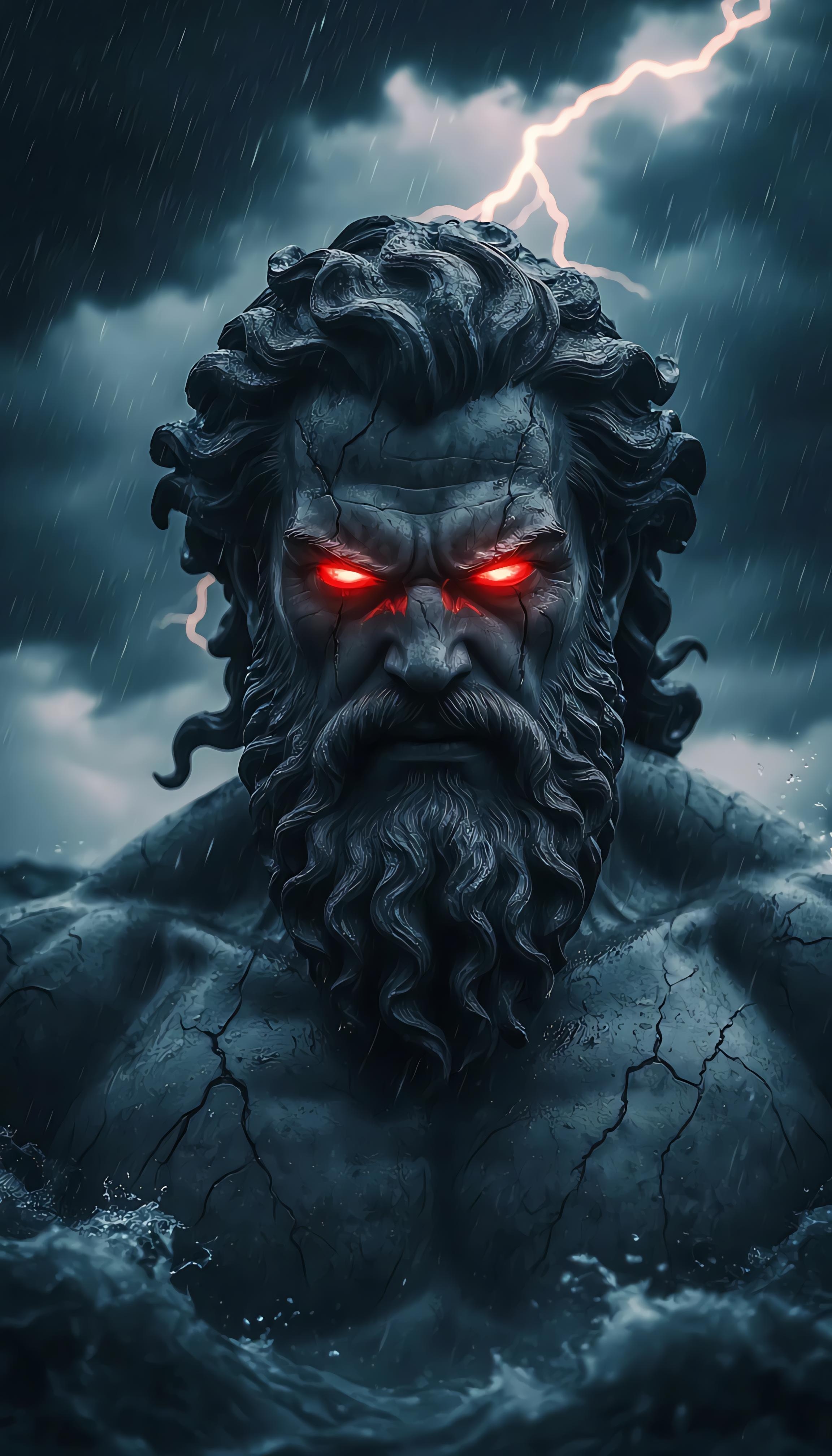 Zeus Storm God Statue - fantasy wallpaper for OpersCraft