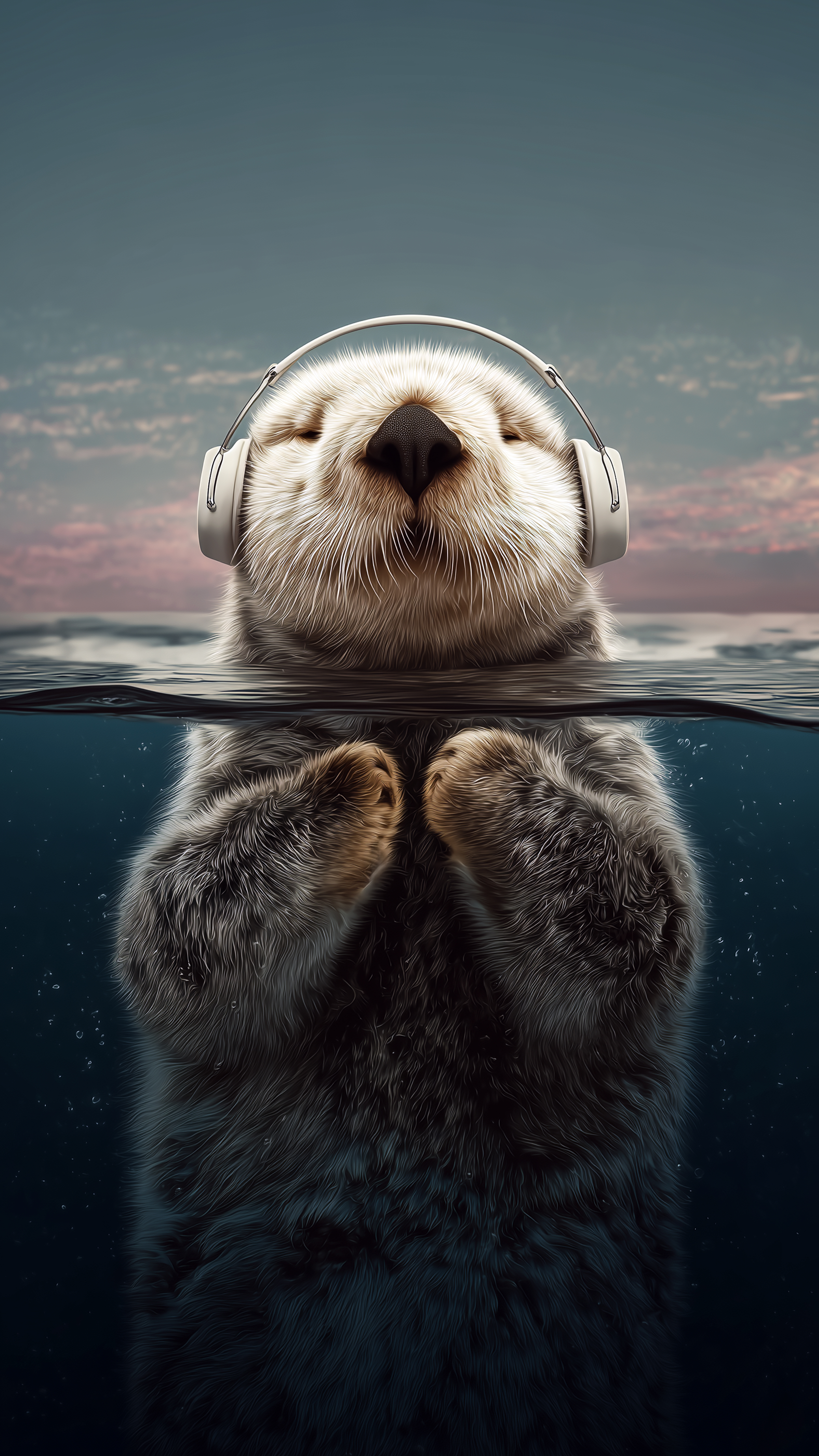 Otter Listening To Music - animal wallpaper for OpersCraft