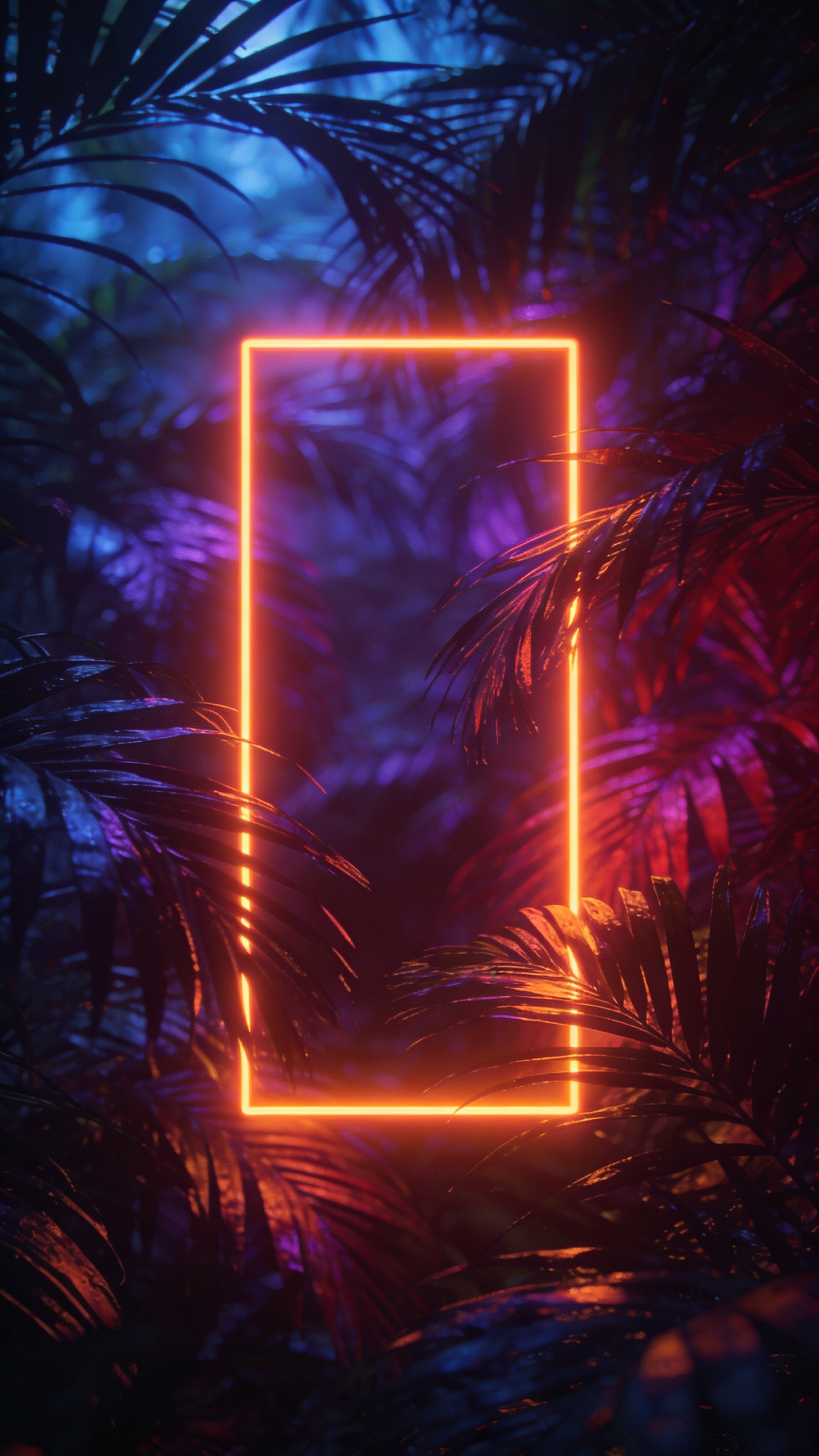 Neon Jungle Glowing Frame - neon wallpaper for OpersCraft