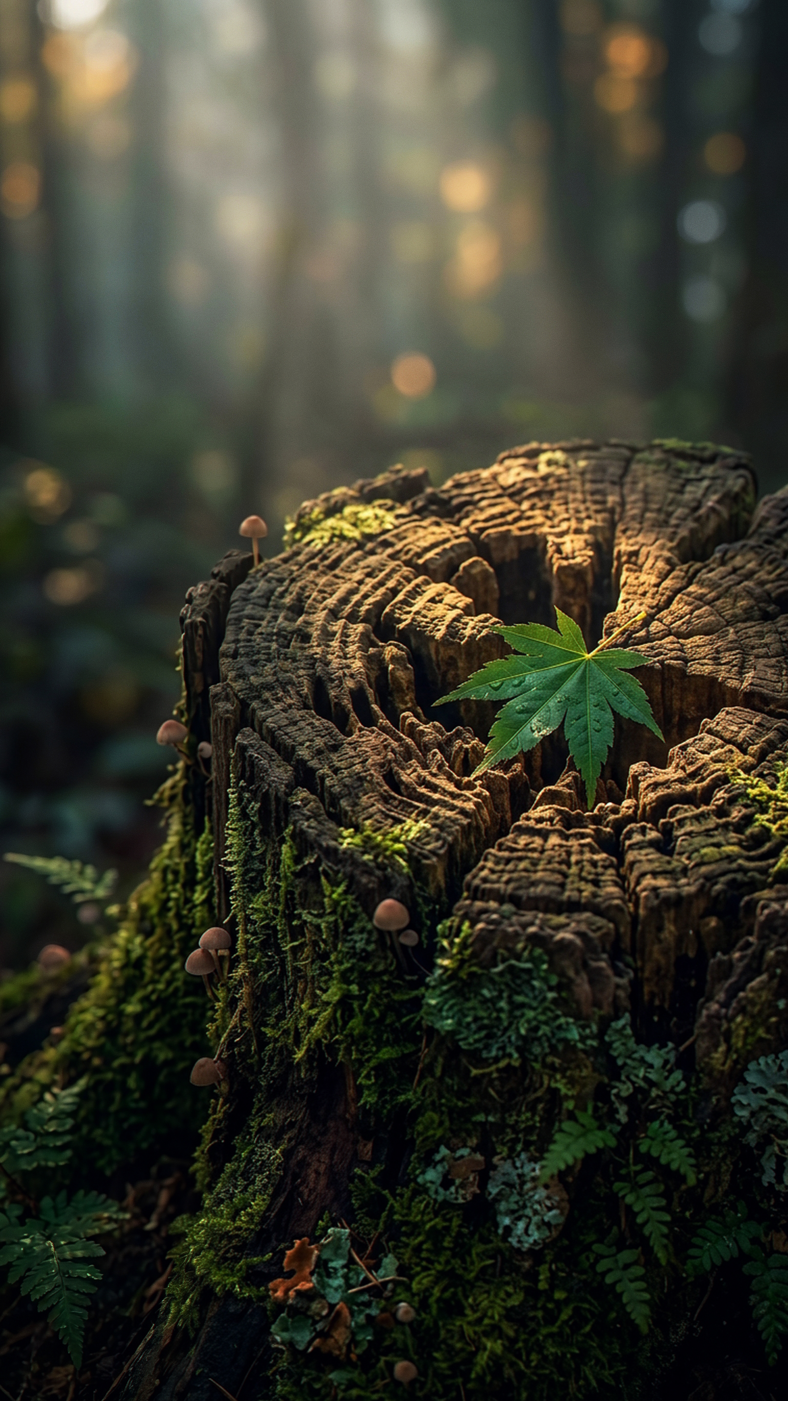 Green Leaf on Stump - tree wallpaper for OpersCraft