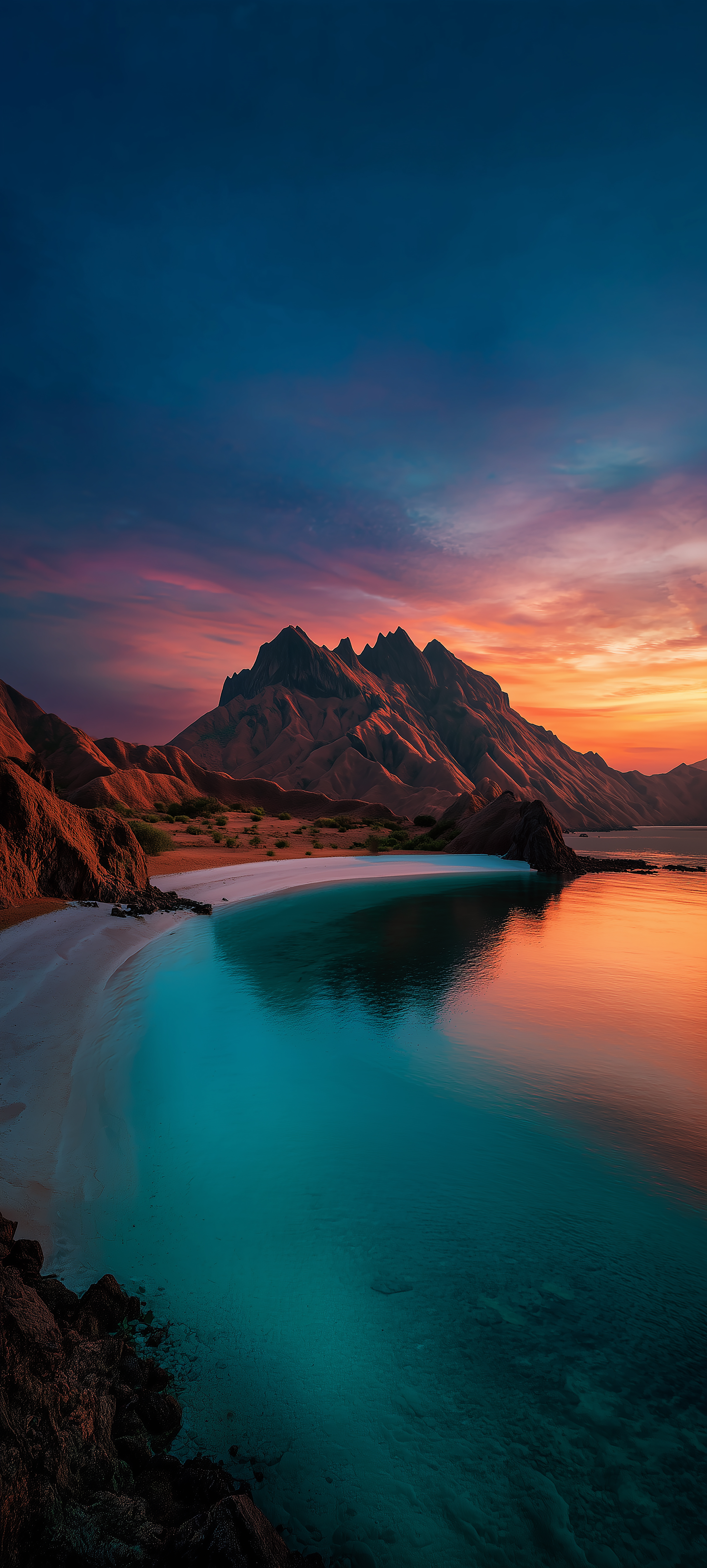 Stunning Sunset Mountain Beach - landscape wallpaper for OpersCraft