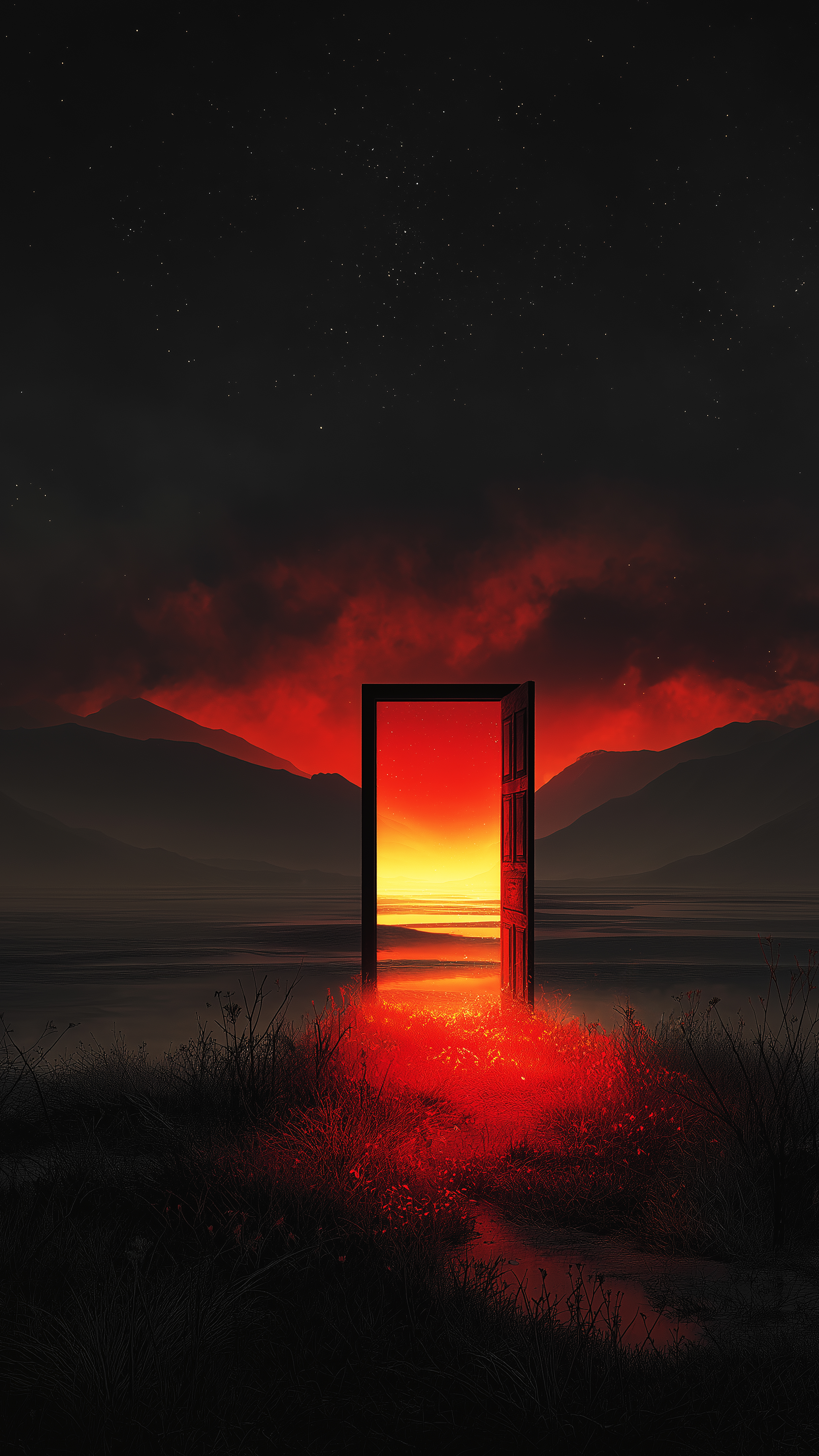 Glowing Portal at Sunset - surreal wallpaper for OpersCraft
