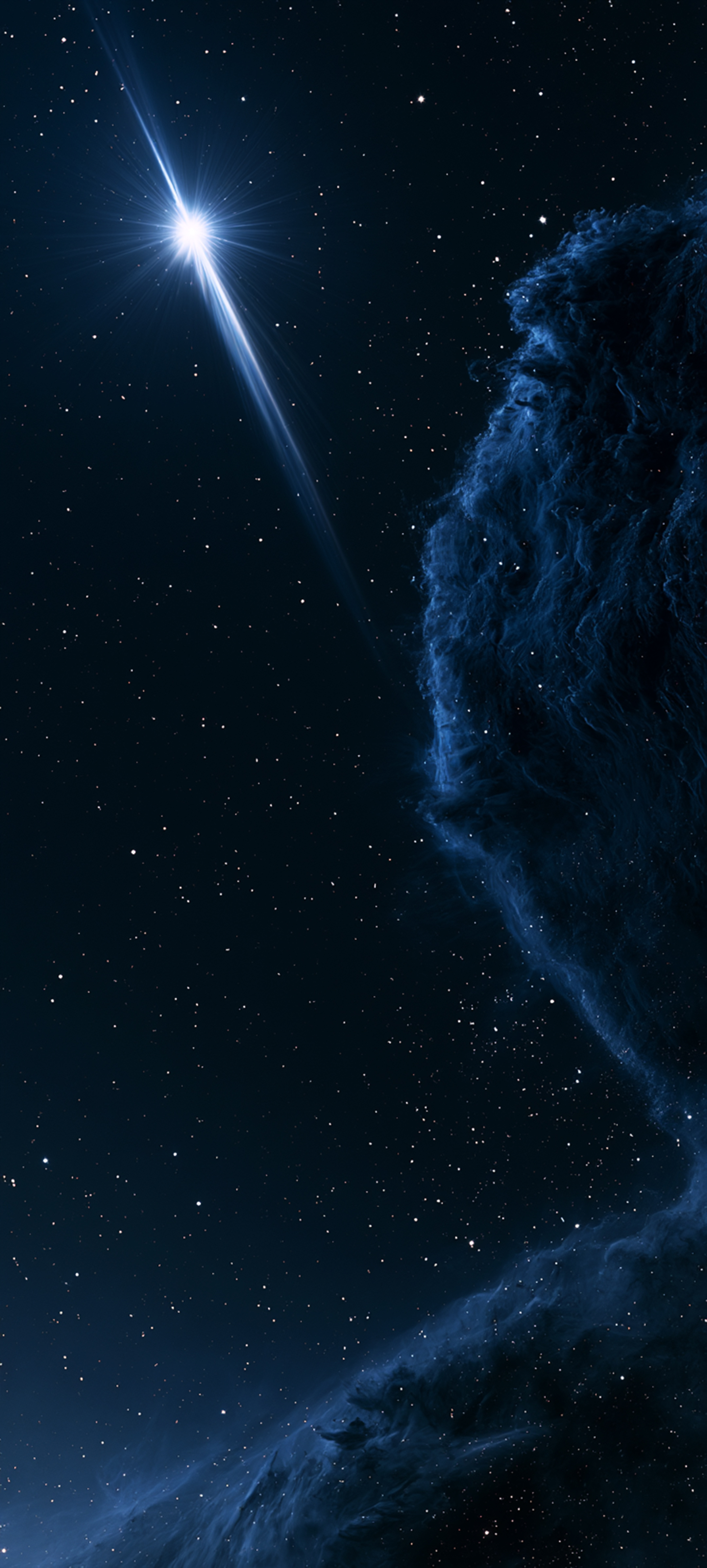 Glowing Blue Space Nebula - galaxy wallpaper for OpersCraft