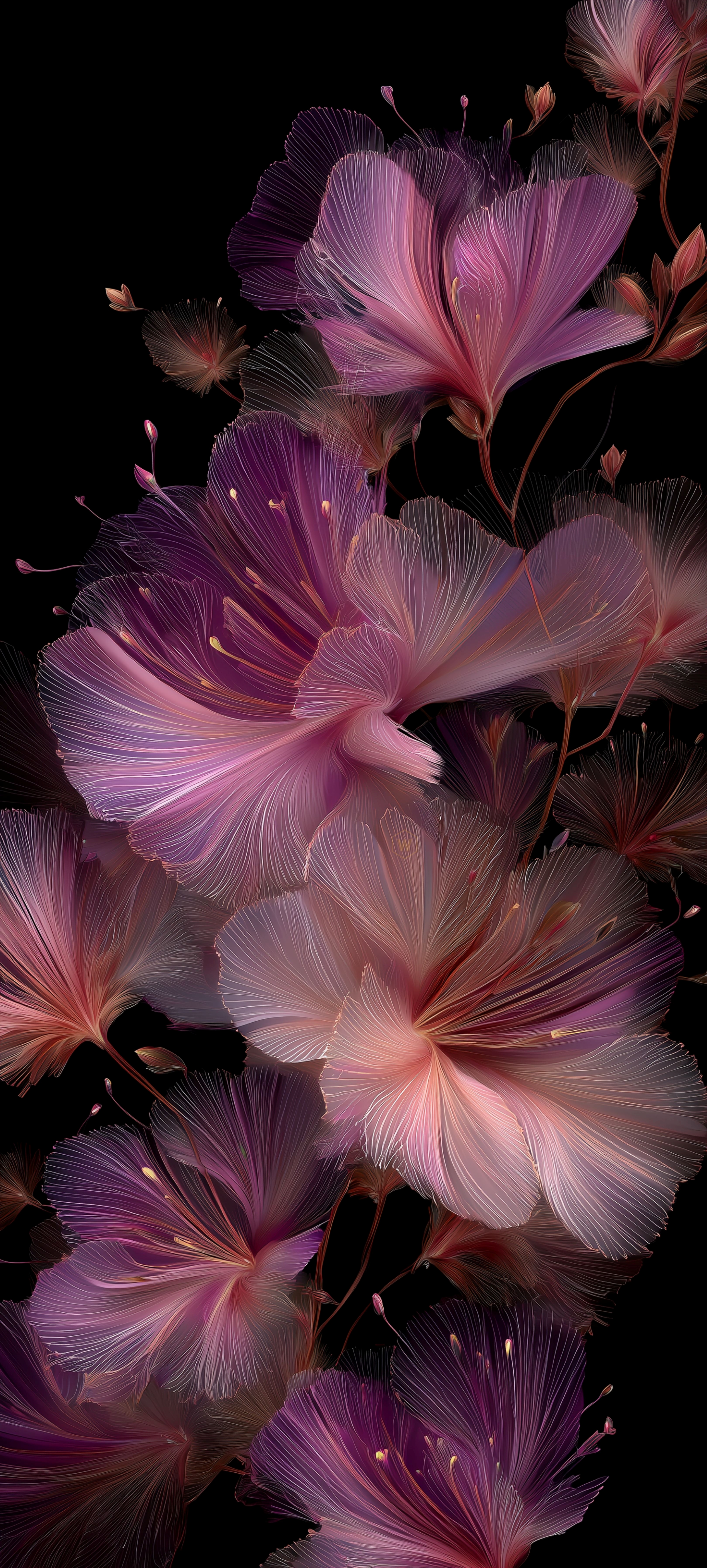 Ethereal Purple Floral Art - floral wallpaper for OpersCraft