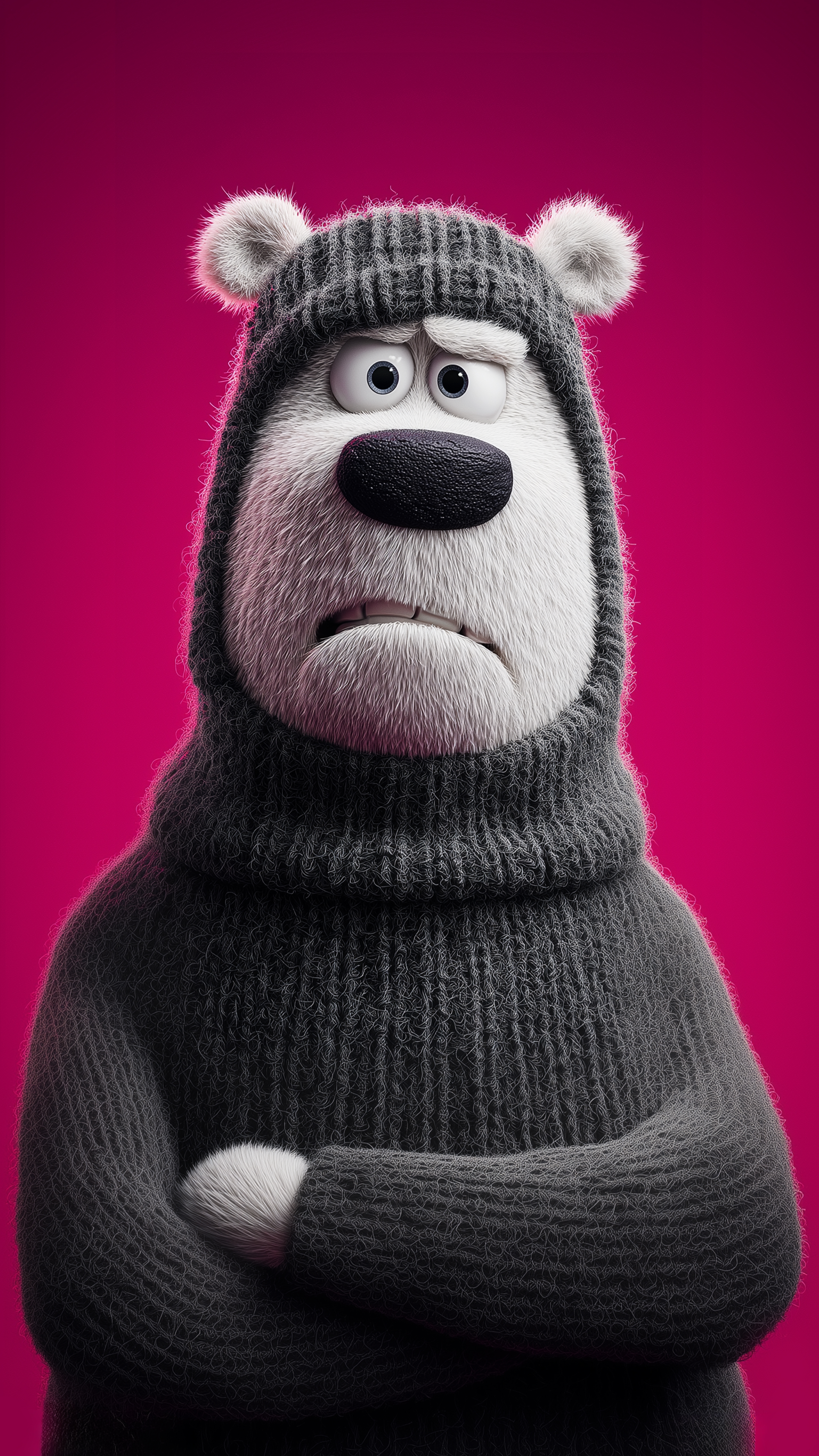 Grumpy Polar Bear Portrait - cartoon wallpaper for OpersCraft