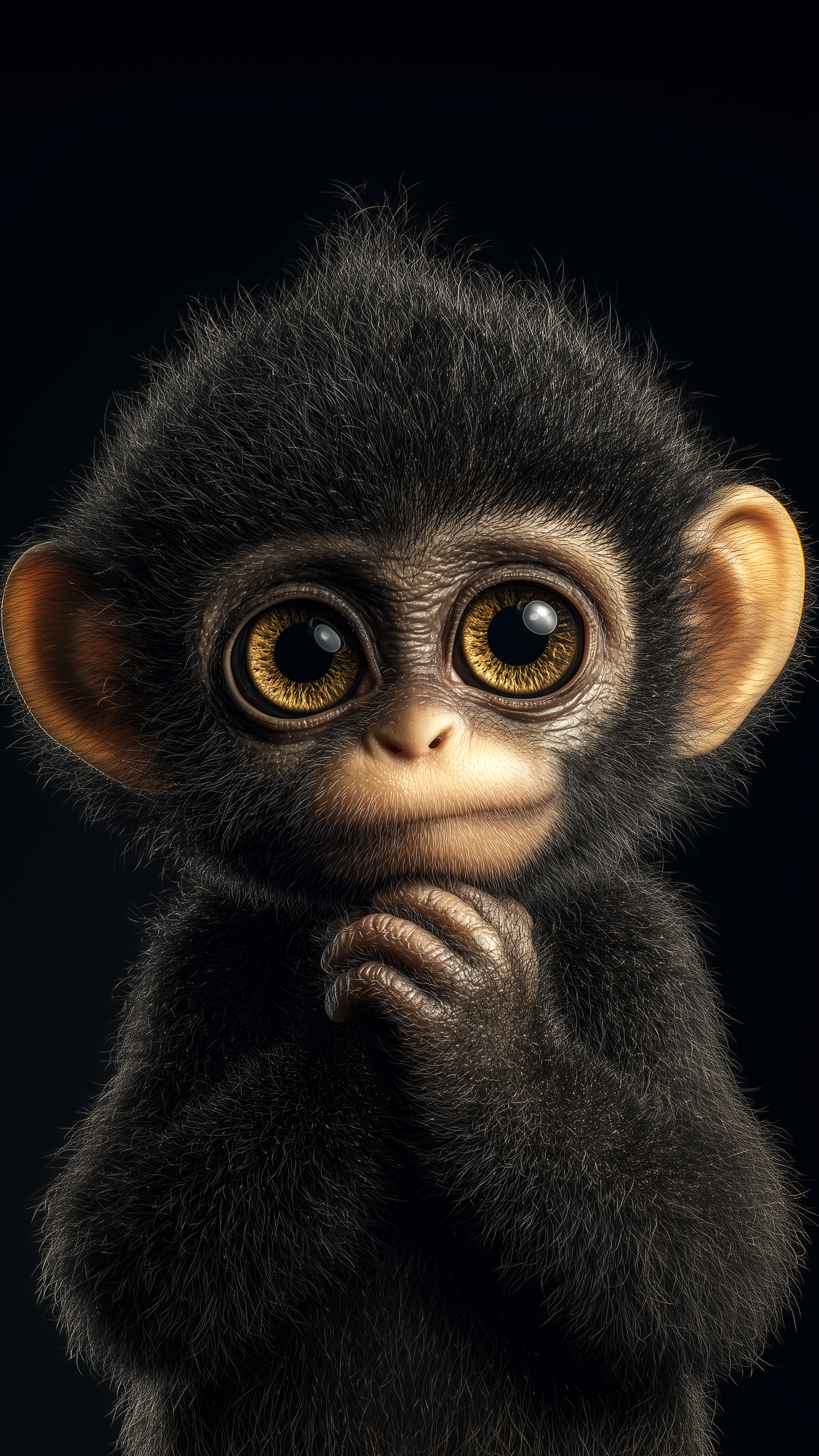 Cute Baby Monkey Portrait - monkey wallpaper for OpersCraft