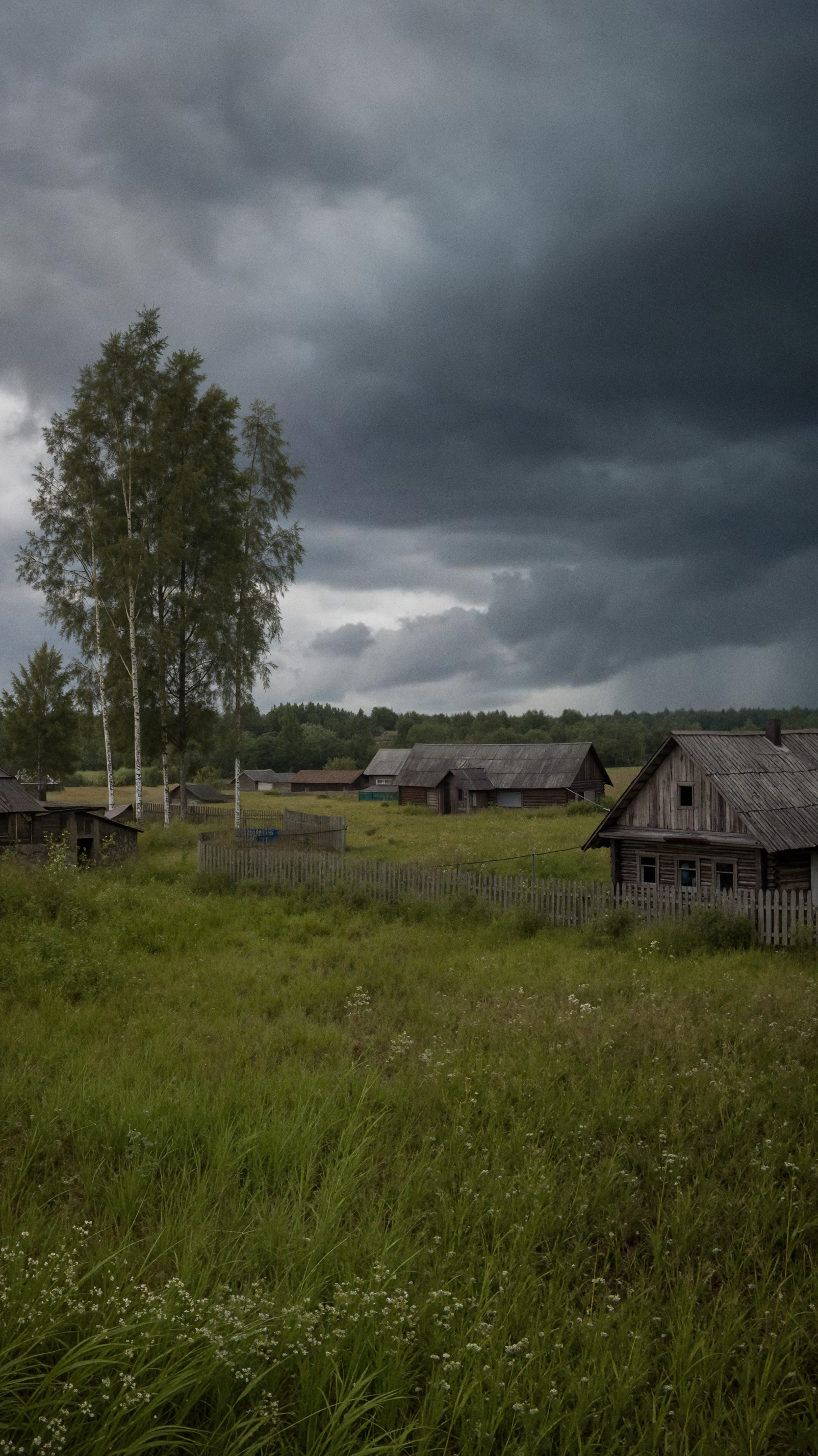 Rustic Countryside Stormy Landscape - cabin wallpaper for OpersCraft