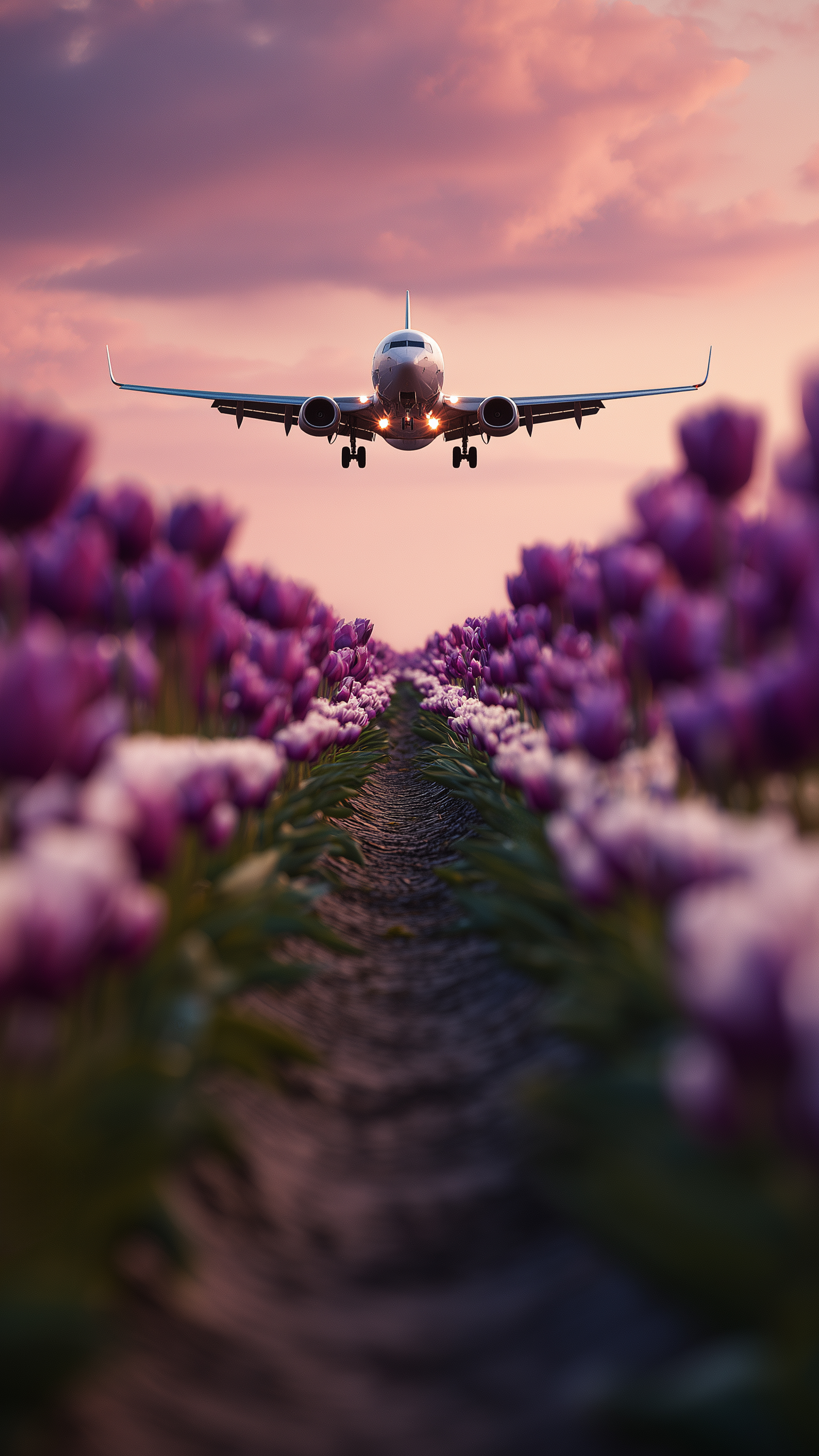 Airplane Over Tulip Field - airplane wallpaper for OpersCraft