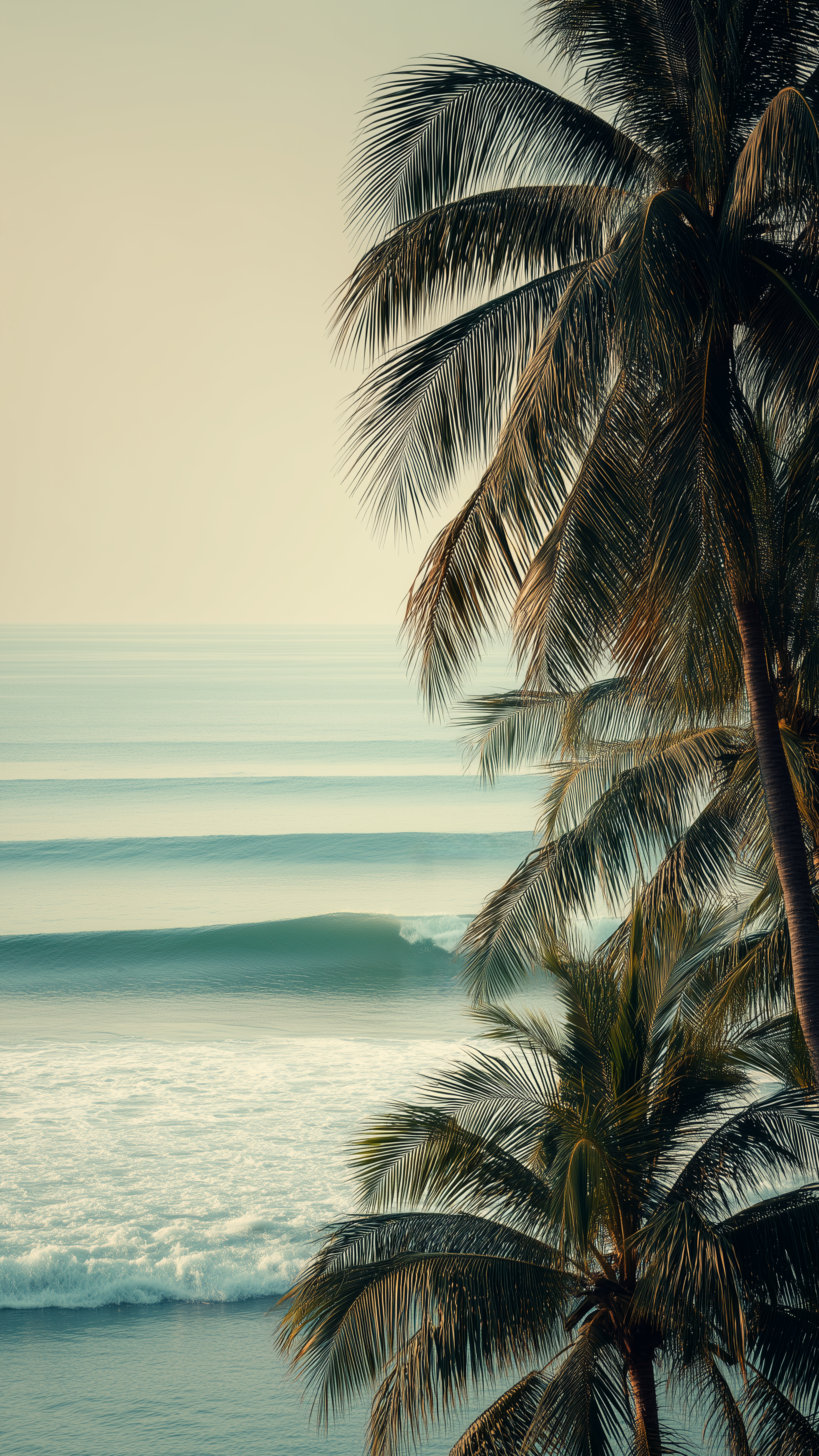 Tropical Palm Beach Waves - beach wallpaper for OpersCraft
