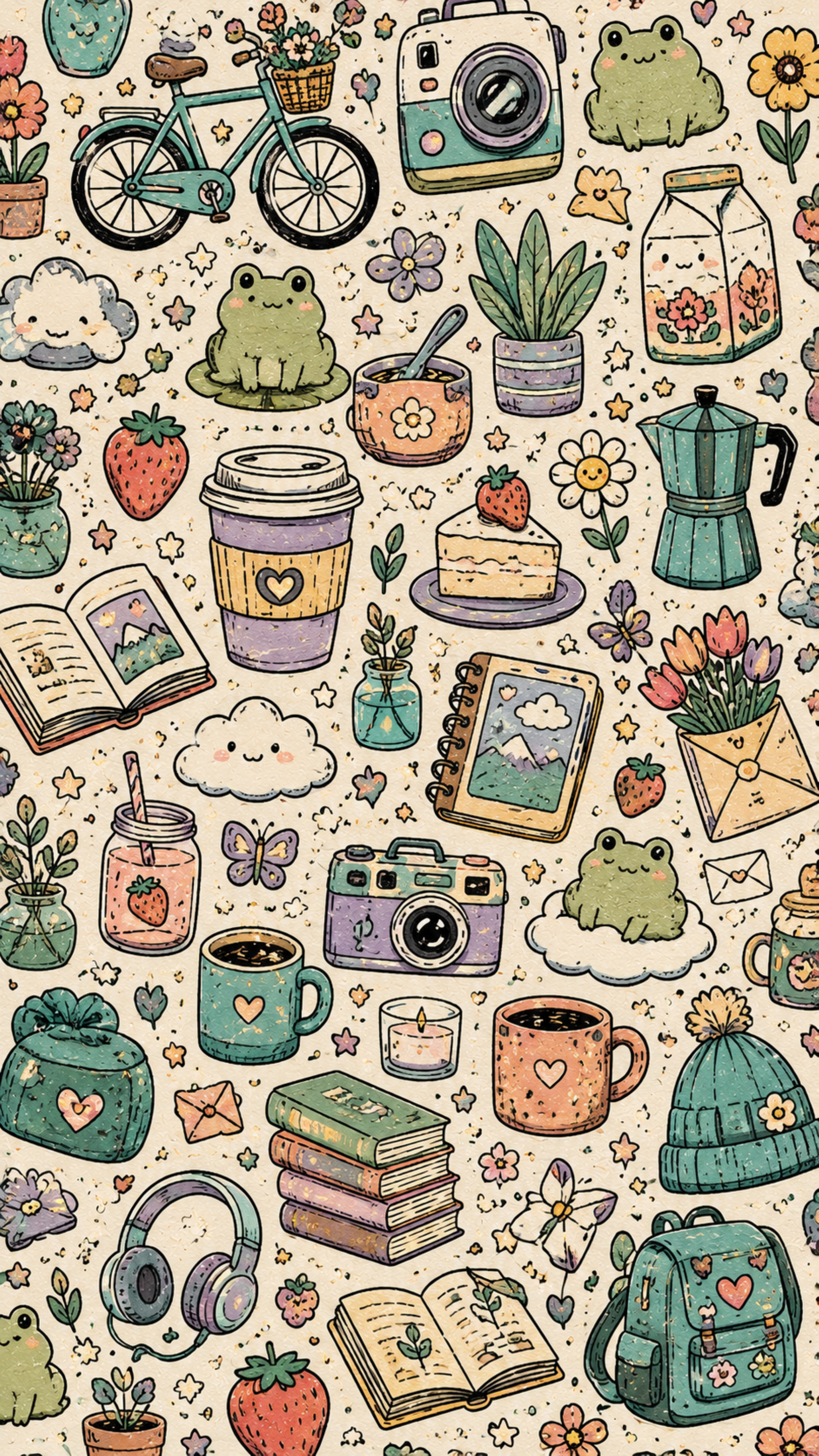 Cute Aesthetic Doodle Pattern - doodle wallpaper for OpersCraft
