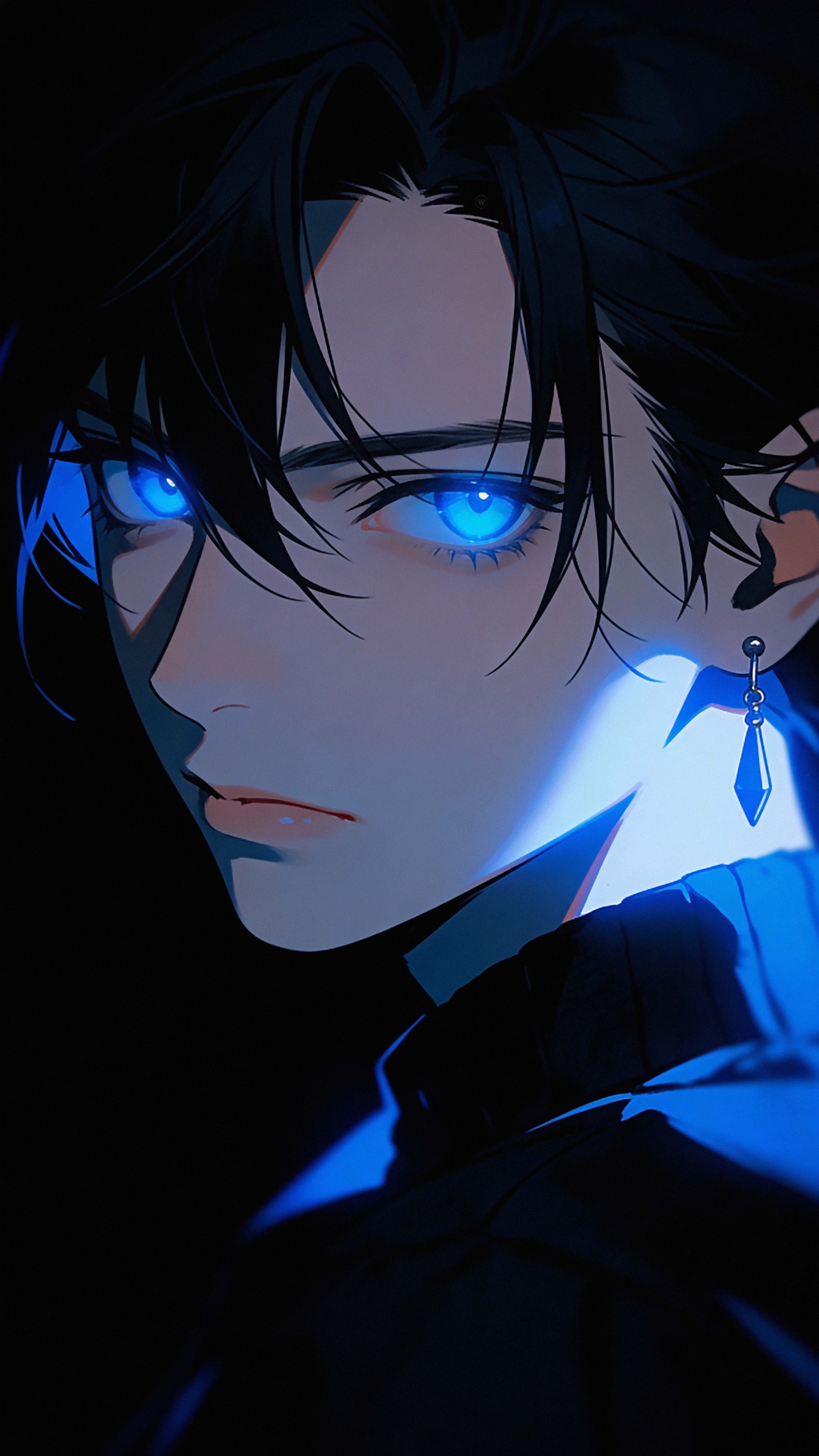 Glowing Blue Anime Boy - anime boy wallpaper for OpersCraft