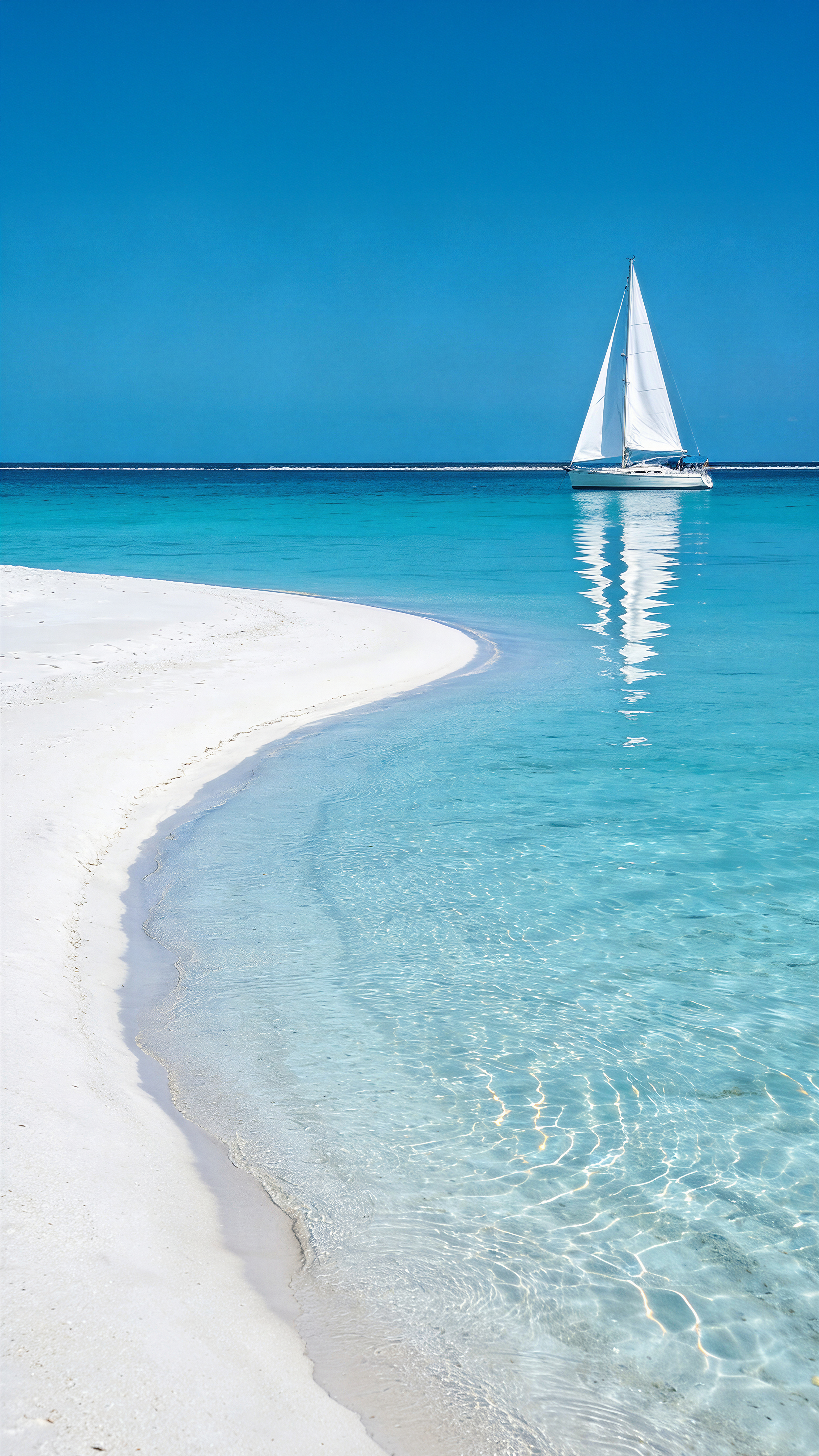 Sailboat on Tropical Beach - boat wallpaper for OpersCraft