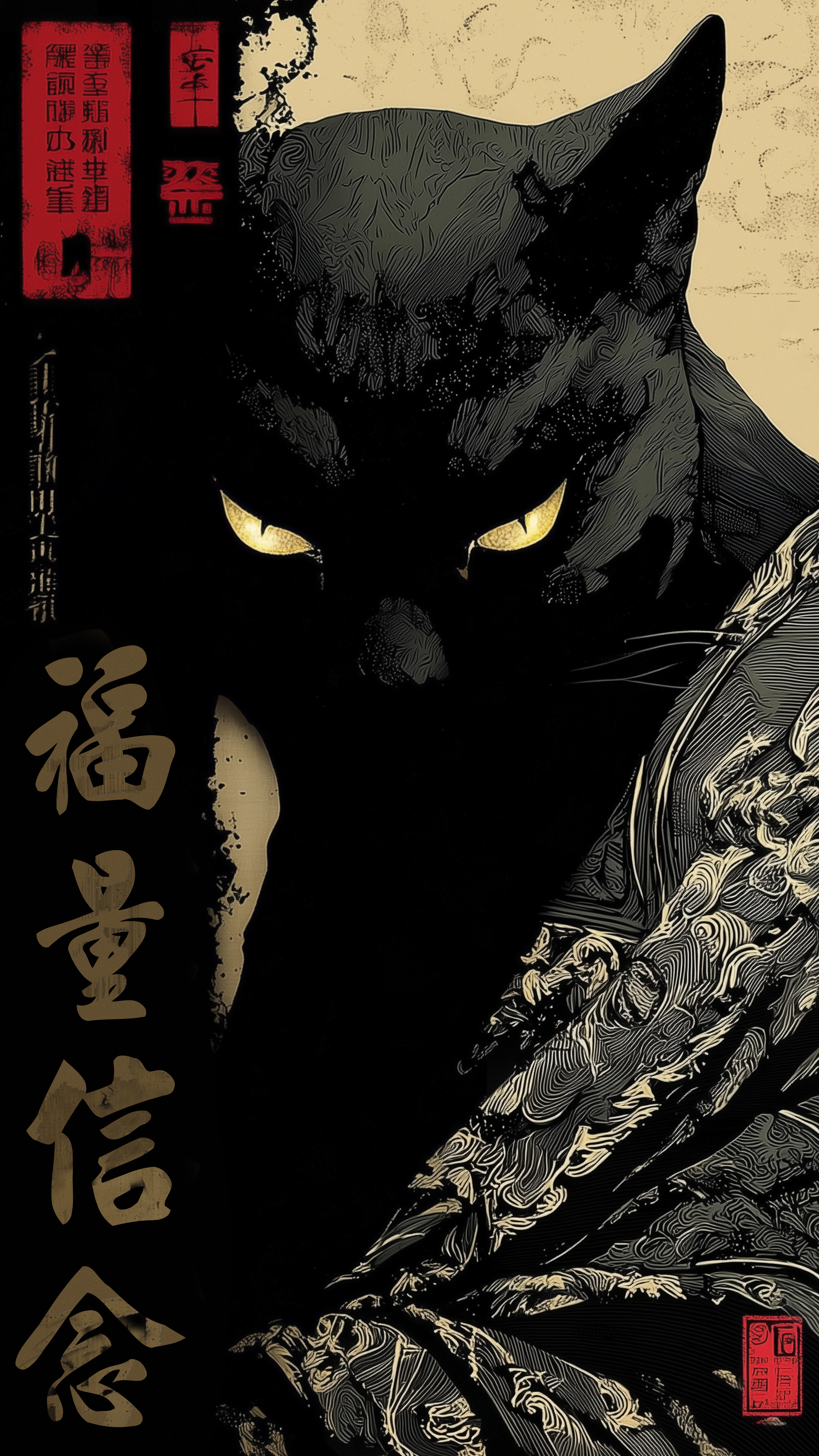 Japanese Style Black Cat - ghetto wallpaper for OpersCraft