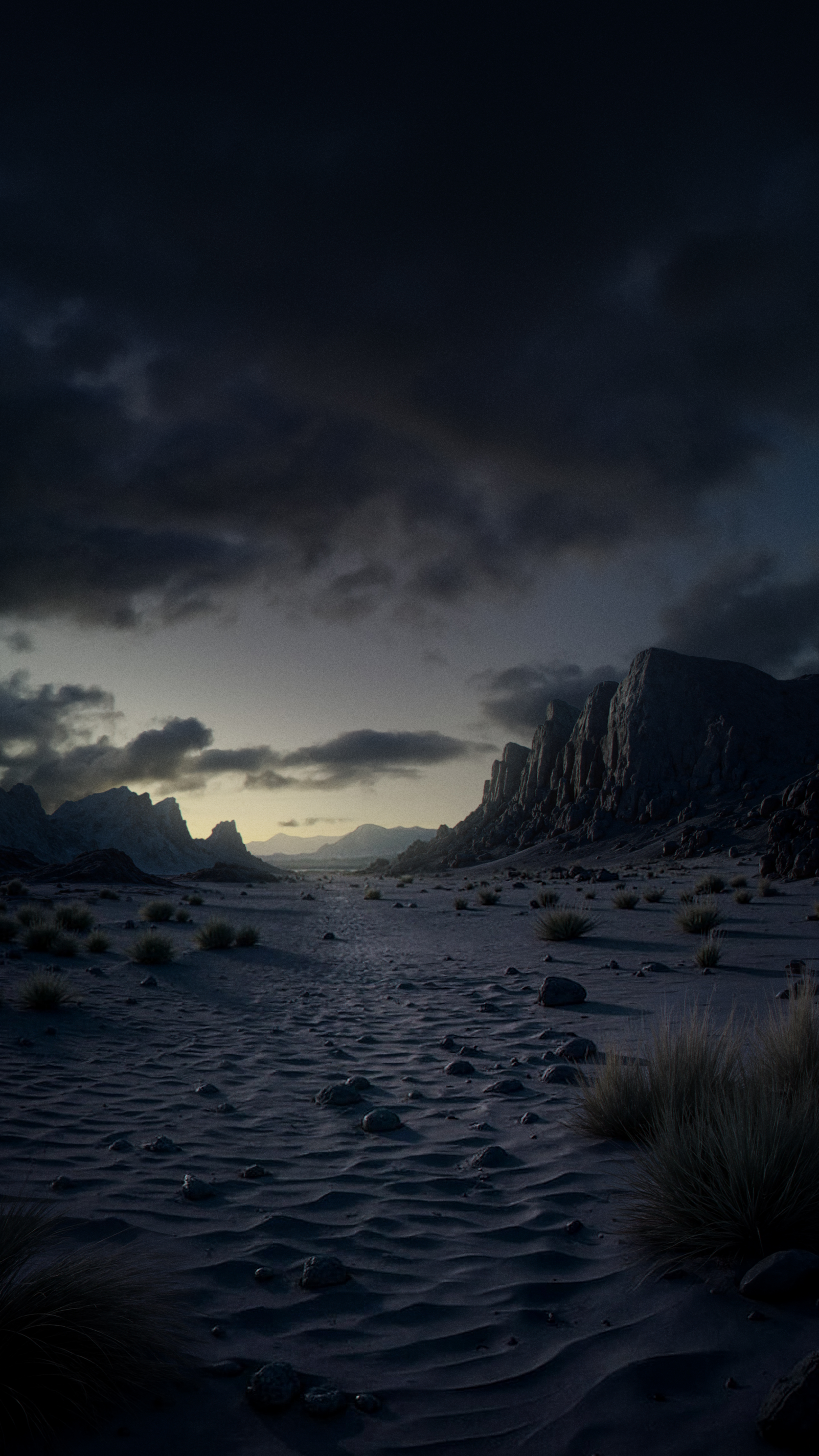 Dark Desert Mountain Landscape - landscape wallpaper for OpersCraft