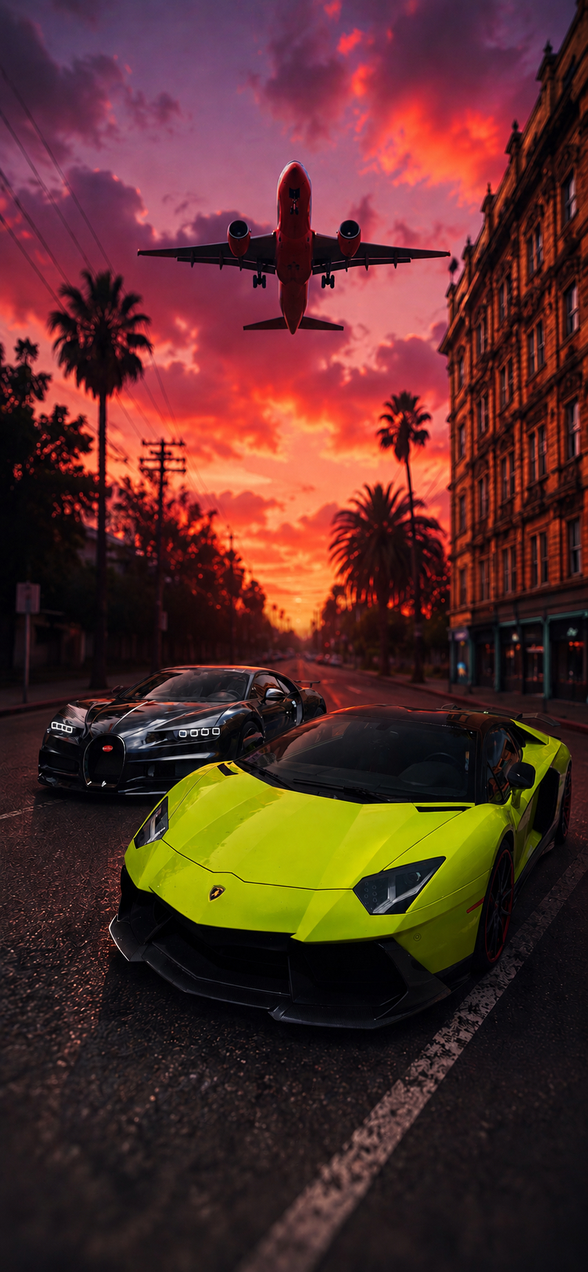 Supercars Under Sunset Sky - lamborghini wallpaper for OpersCraft