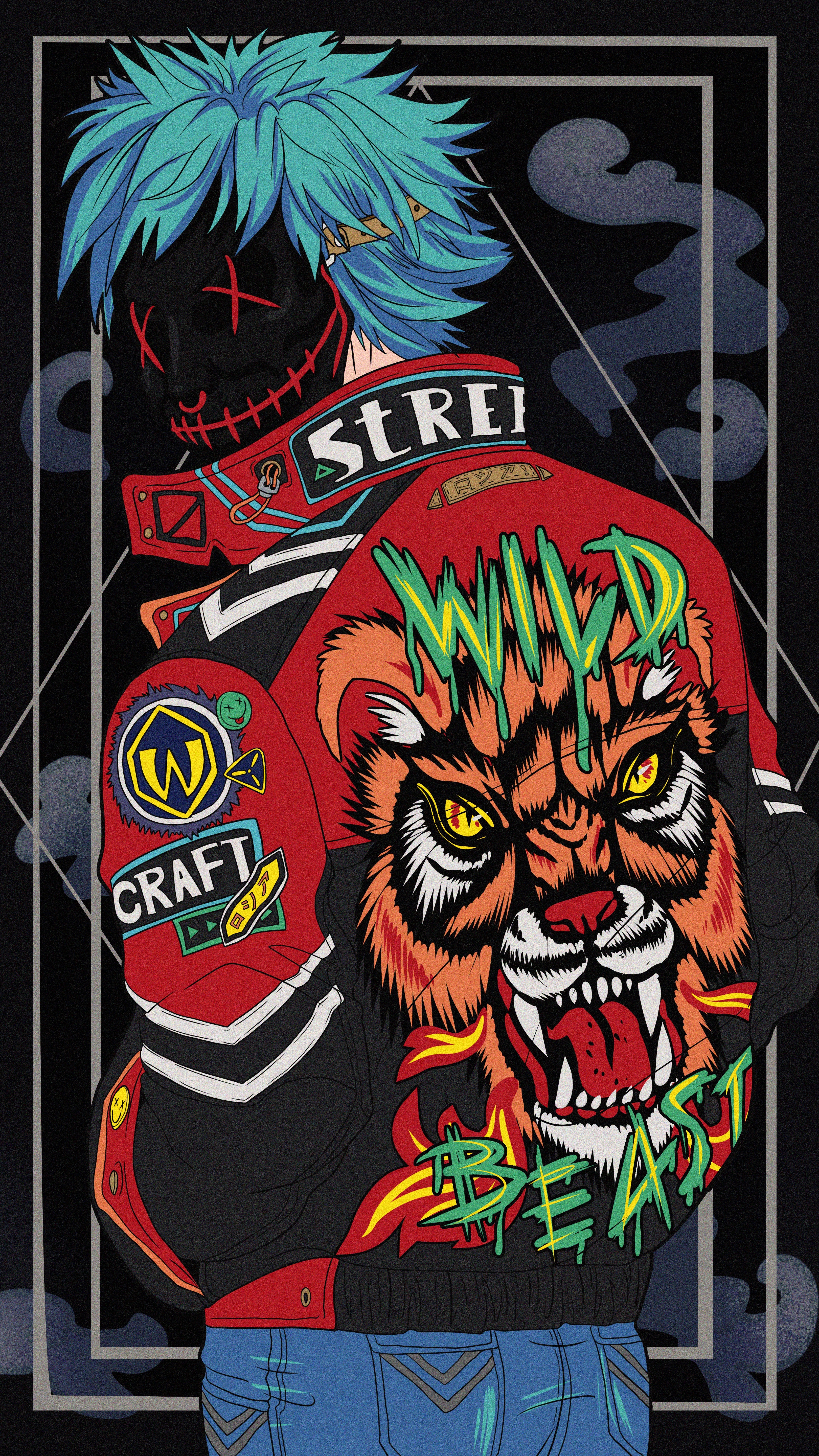 Neon Streetwear Tiger Jacket - streetwear wallpaper for OpersCraft
