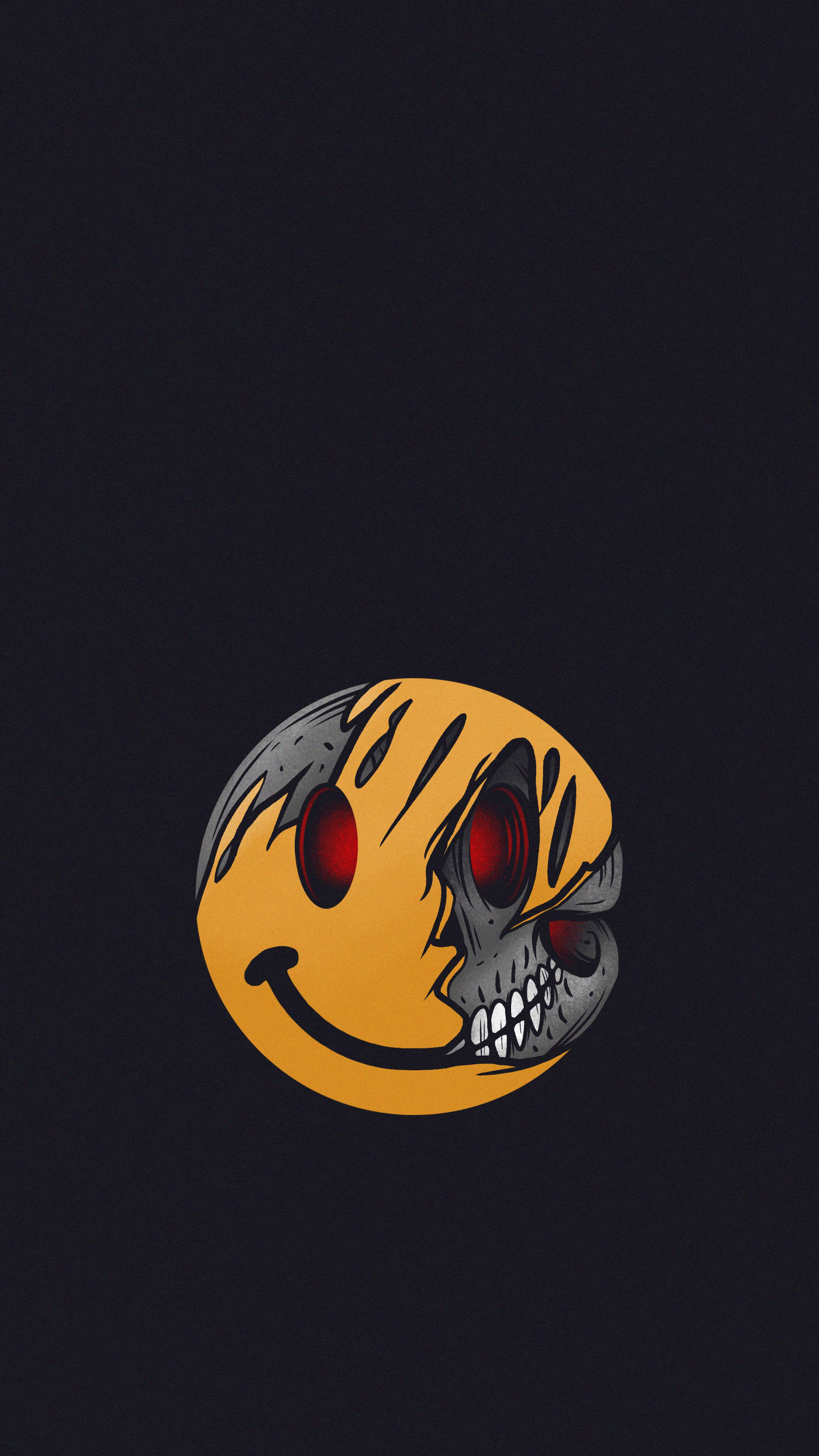 Dark Melting Skull Smiley - skull wallpaper for OpersCraft
