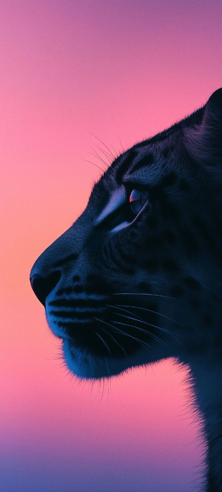 Neon Leopard Profile Silhouette - leopard wallpaper for OpersCraft