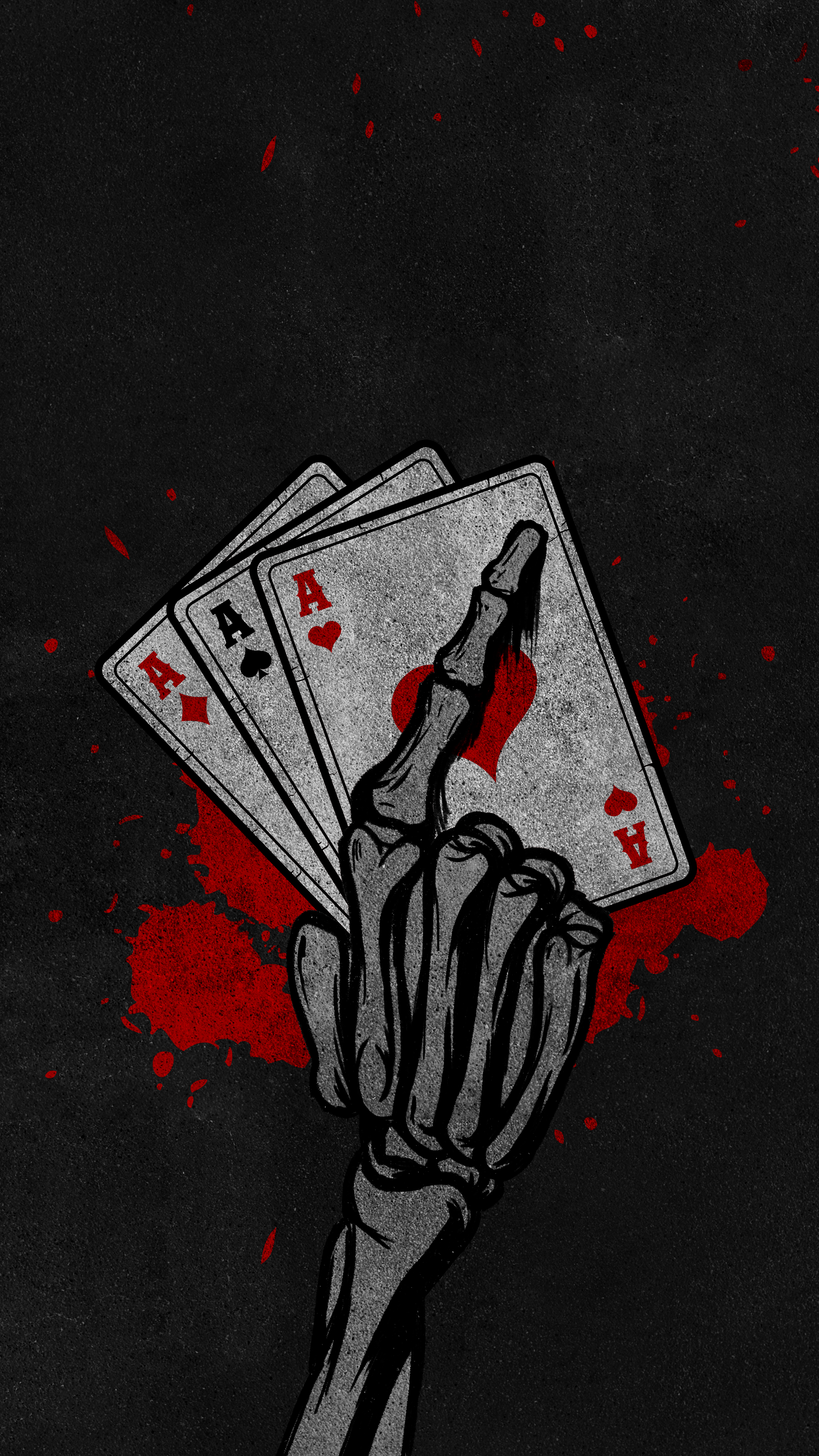 Skeleton Hand Playing Cards - dark wallpaper for OpersCraft