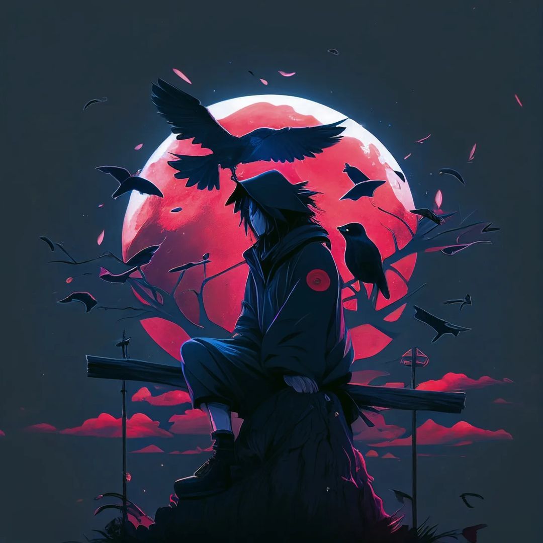 Sasuke Crow Moon - anime wallpaper for OpersCraft