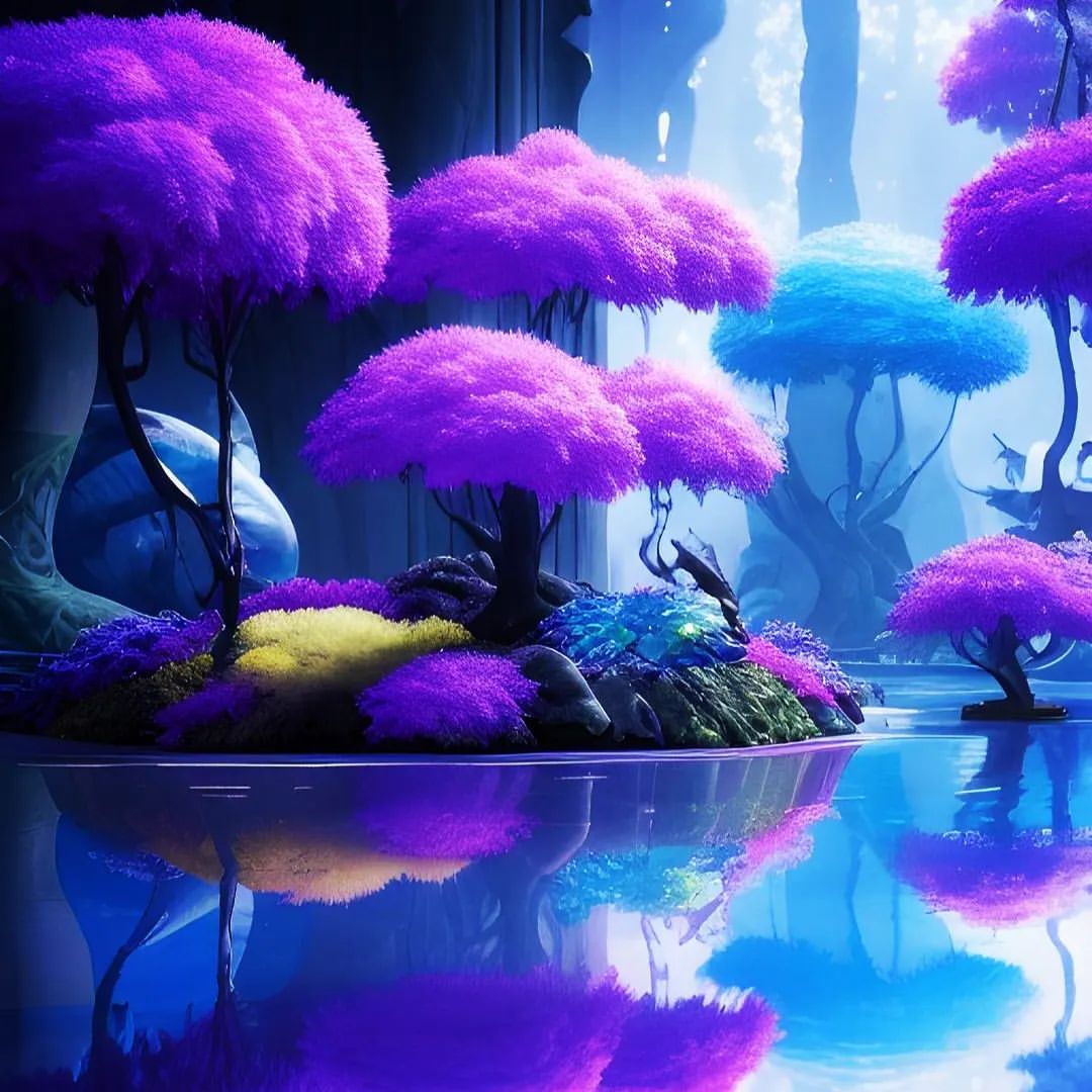 Enchanted Purple Forest Reflection - abstract wallpaper for OpersCraft