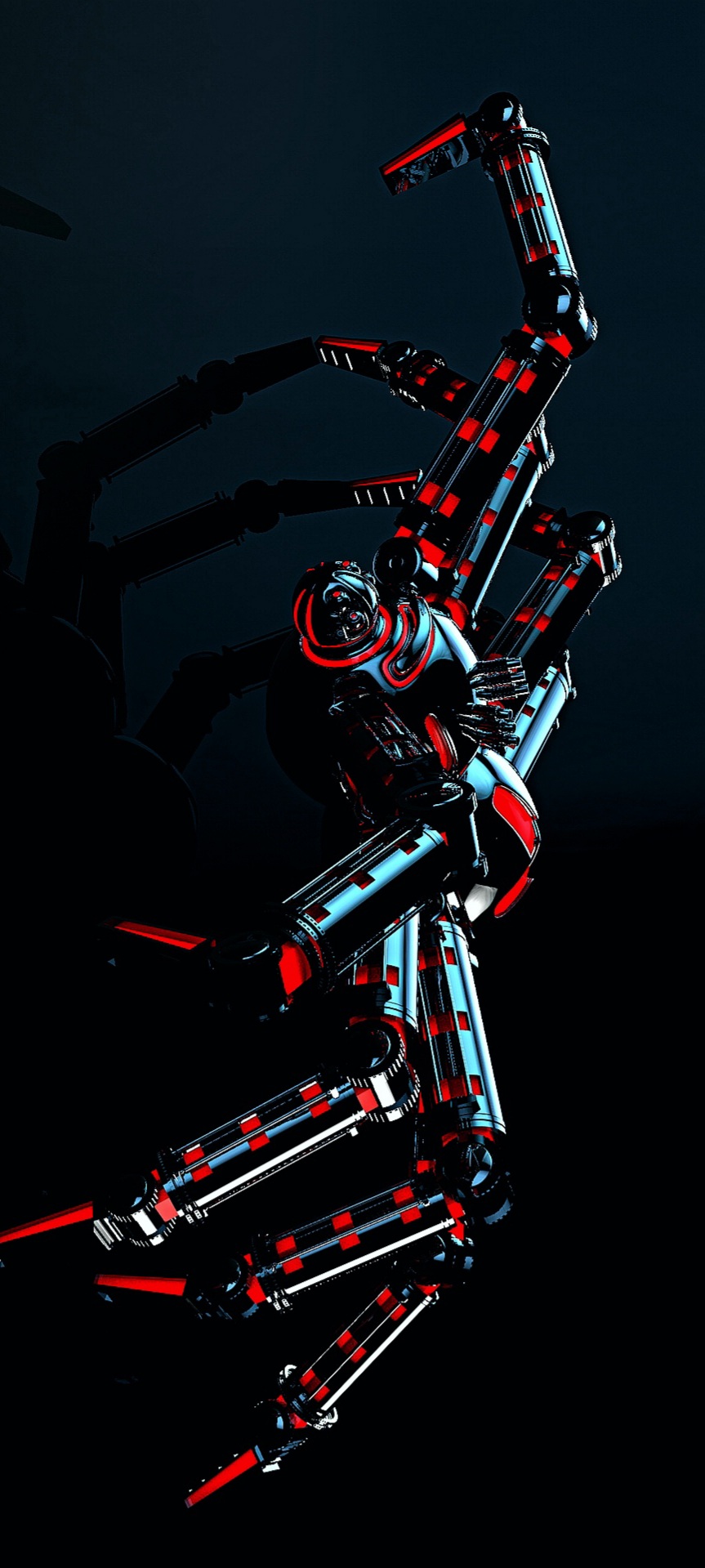 Red Neon Cybernetic Robot - robot wallpaper for OpersCraft