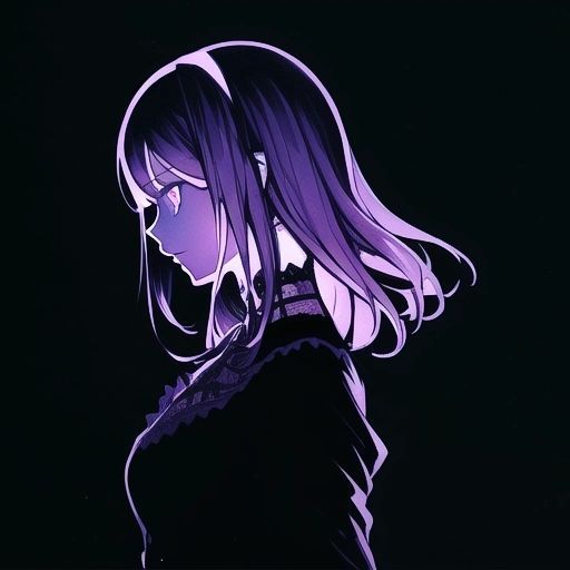 Purple Anime Girl Silhouette - anime wallpaper for OpersCraft
