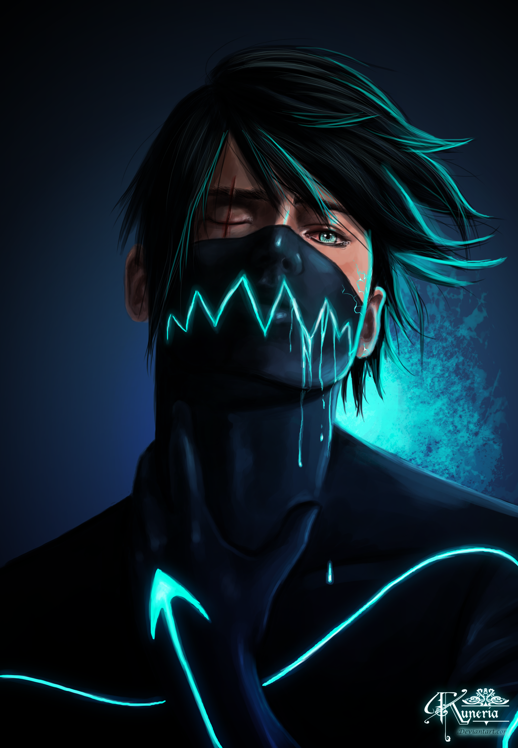 Neon Mask Anime Boy - anime boy wallpaper for OpersCraft