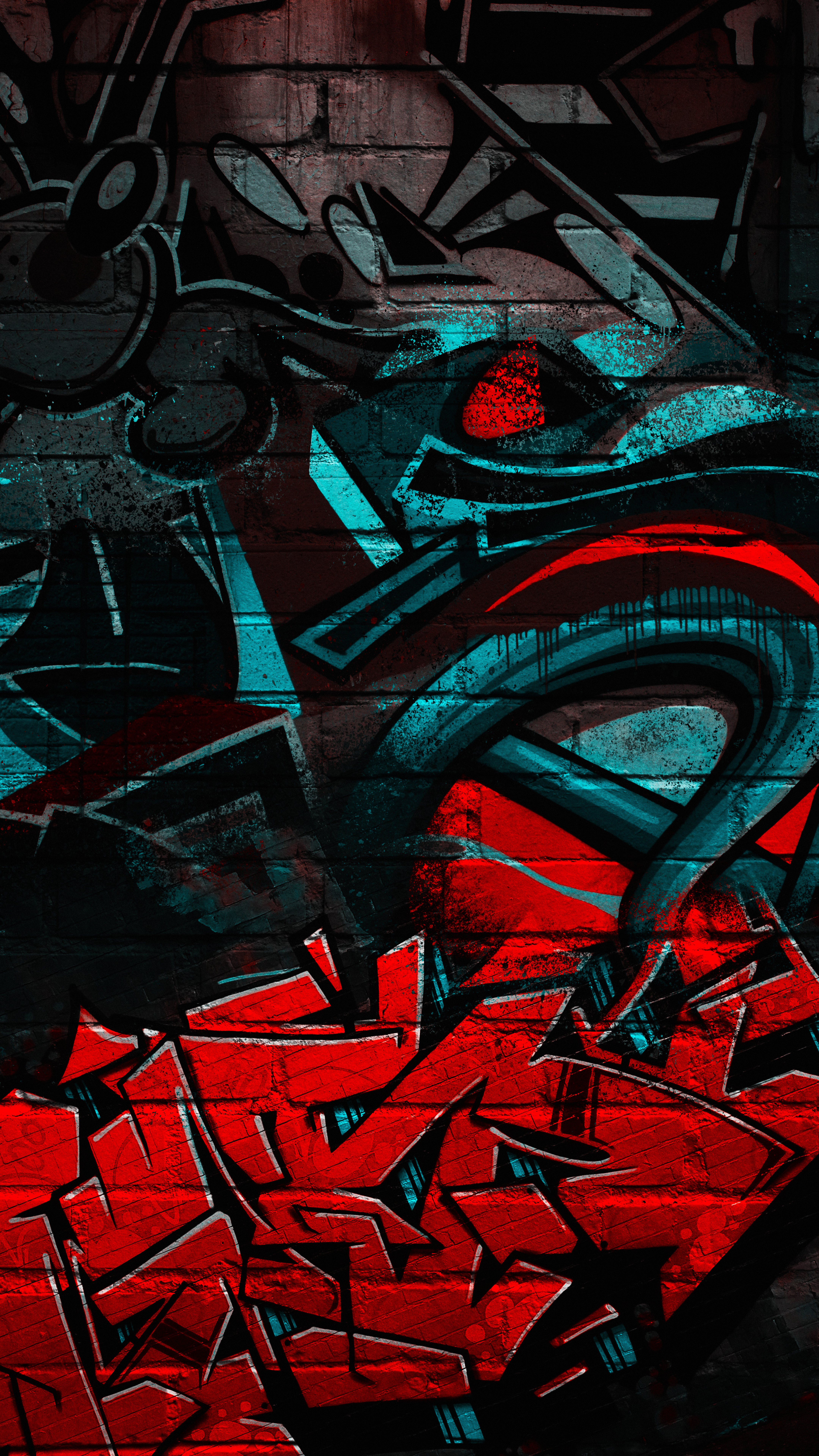 Red and Blue Graffiti - graffiti wallpaper for OpersCraft
