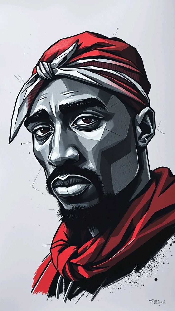2Pac Portrait Art - hip-hop wallpaper for OpersCraft